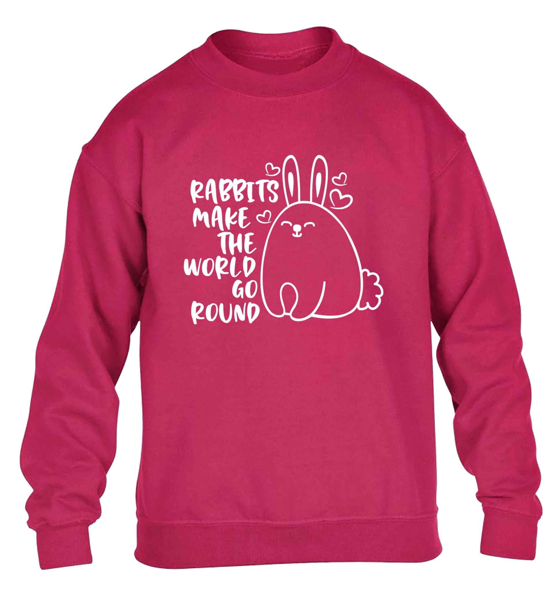 Rabbits make the world go round children's pink sweater 12-13 Years