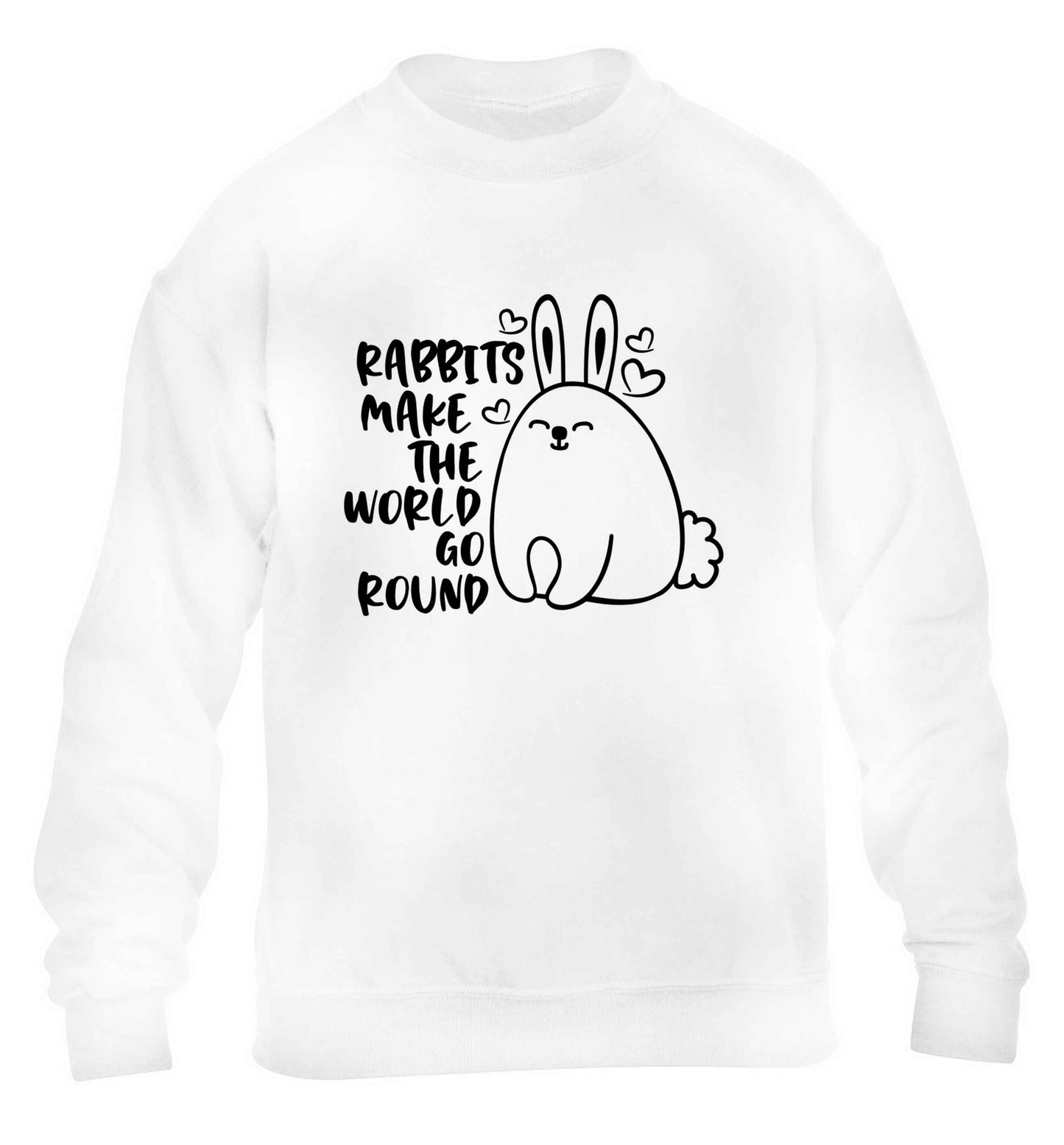 Rabbits make the world go round children's white sweater 12-13 Years