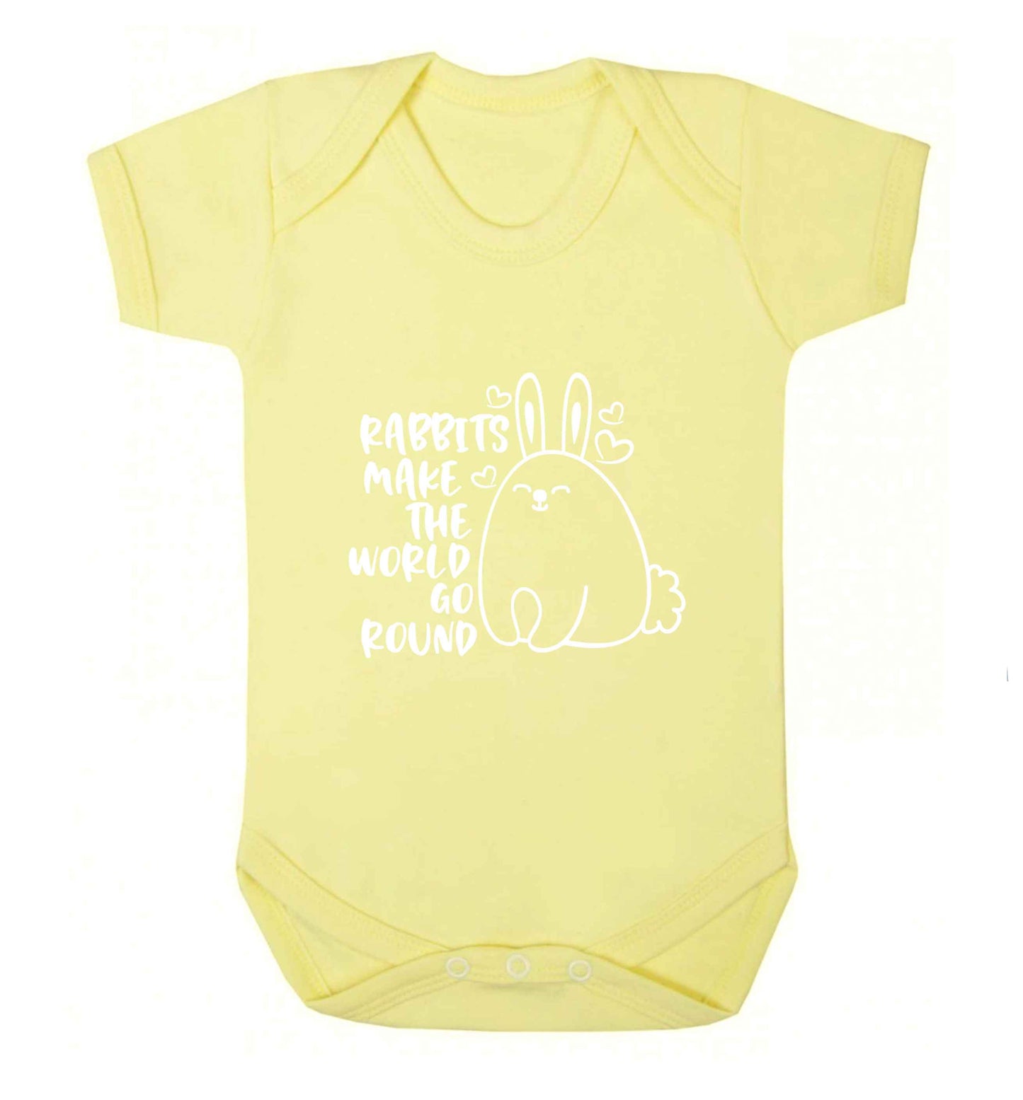 Rabbits make the world go round baby vest pale yellow 18-24 months