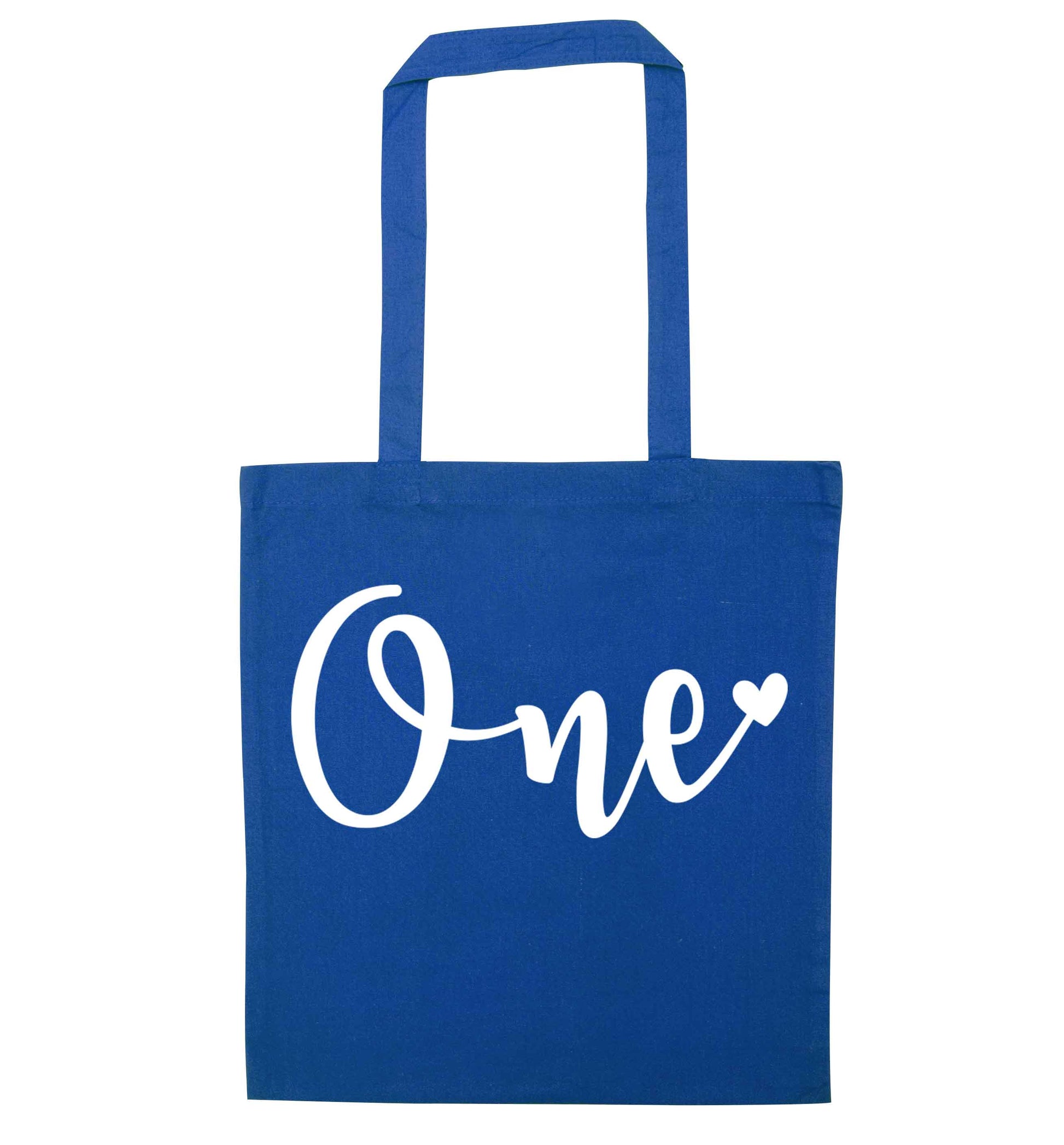 One blue tote bag