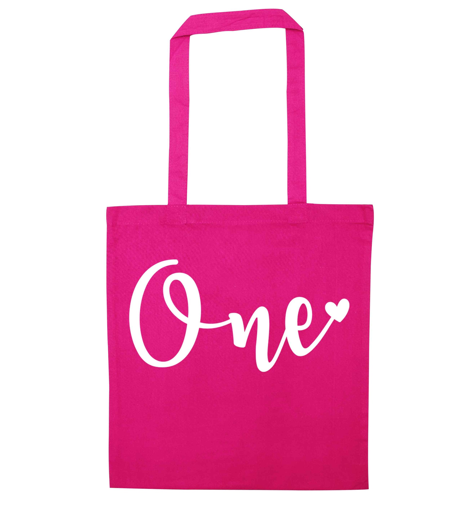 One pink tote bag