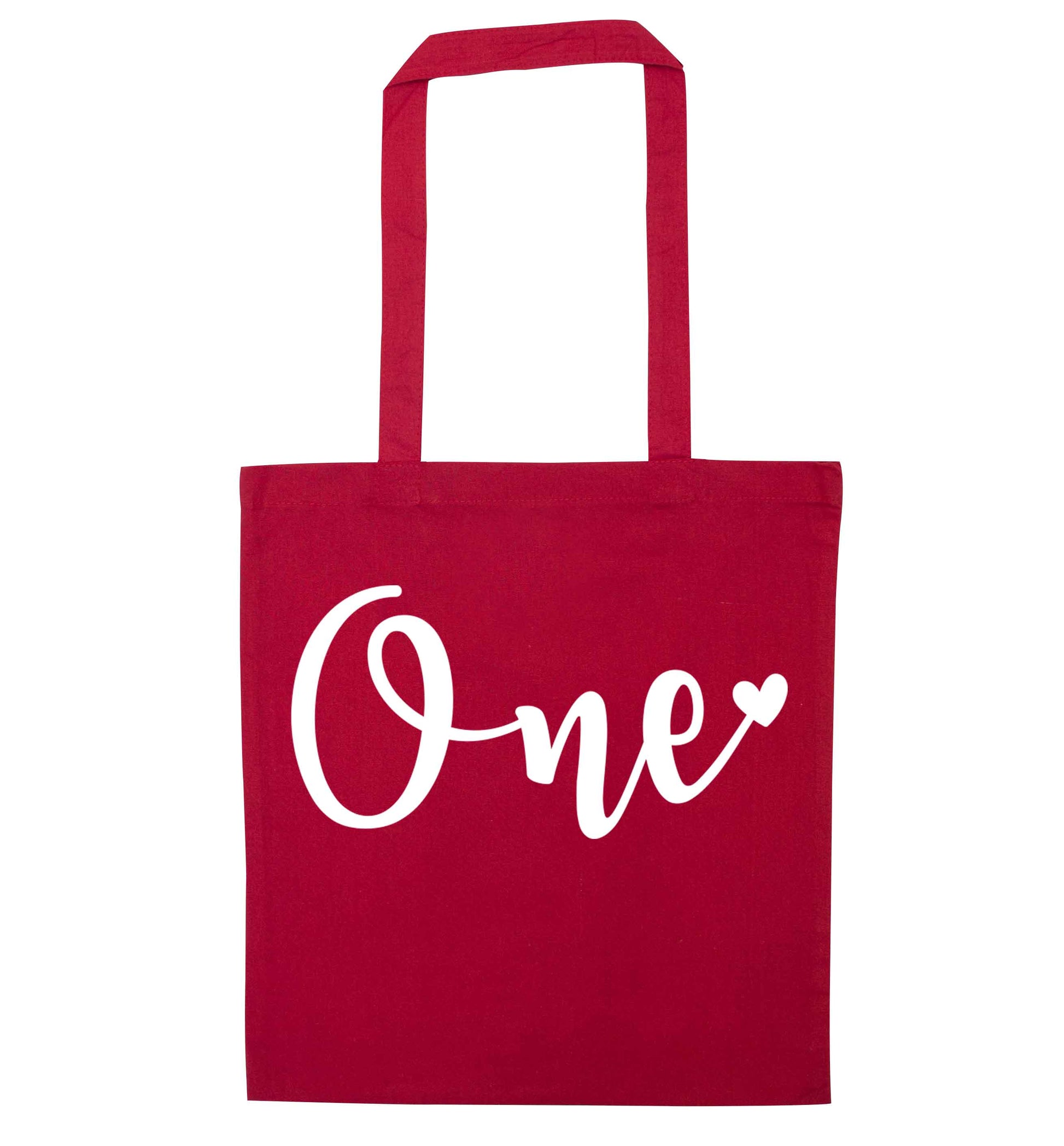 One red tote bag