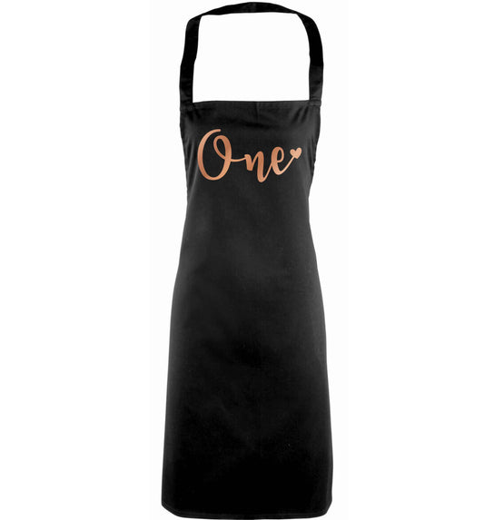 Rose Gold One adults black apron