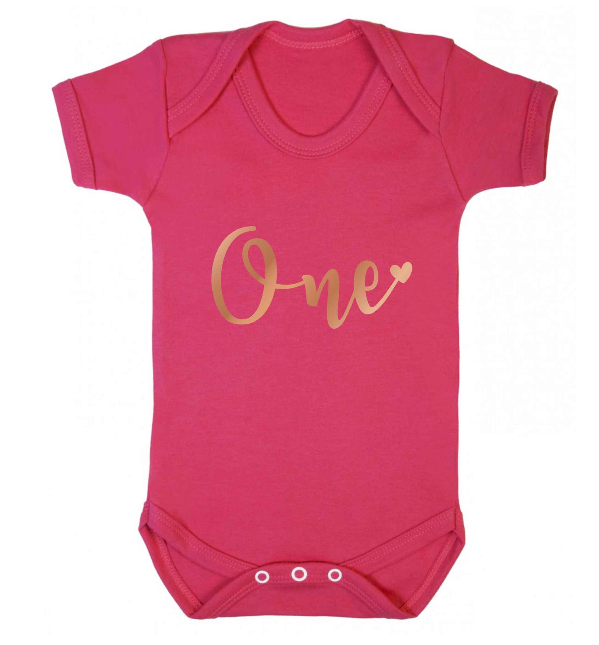 Rose Gold One baby vest dark pink 18-24 months