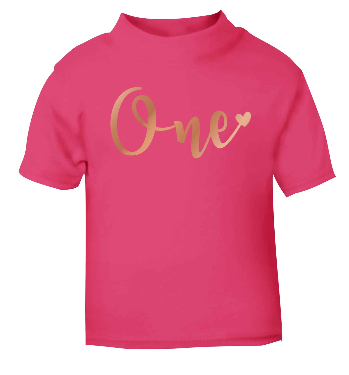 Rose Gold One pink baby toddler Tshirt 2 Years