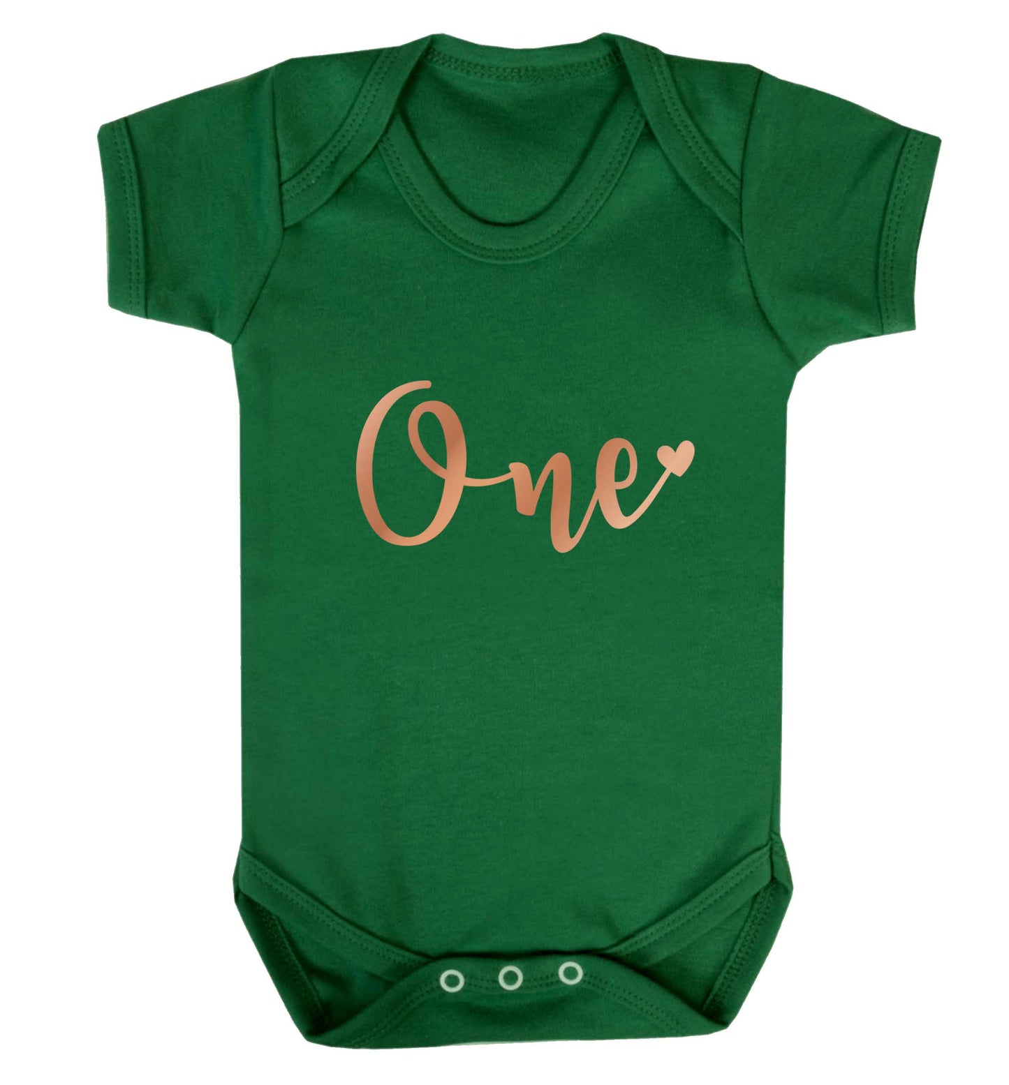 Rose Gold One baby vest green 18-24 months
