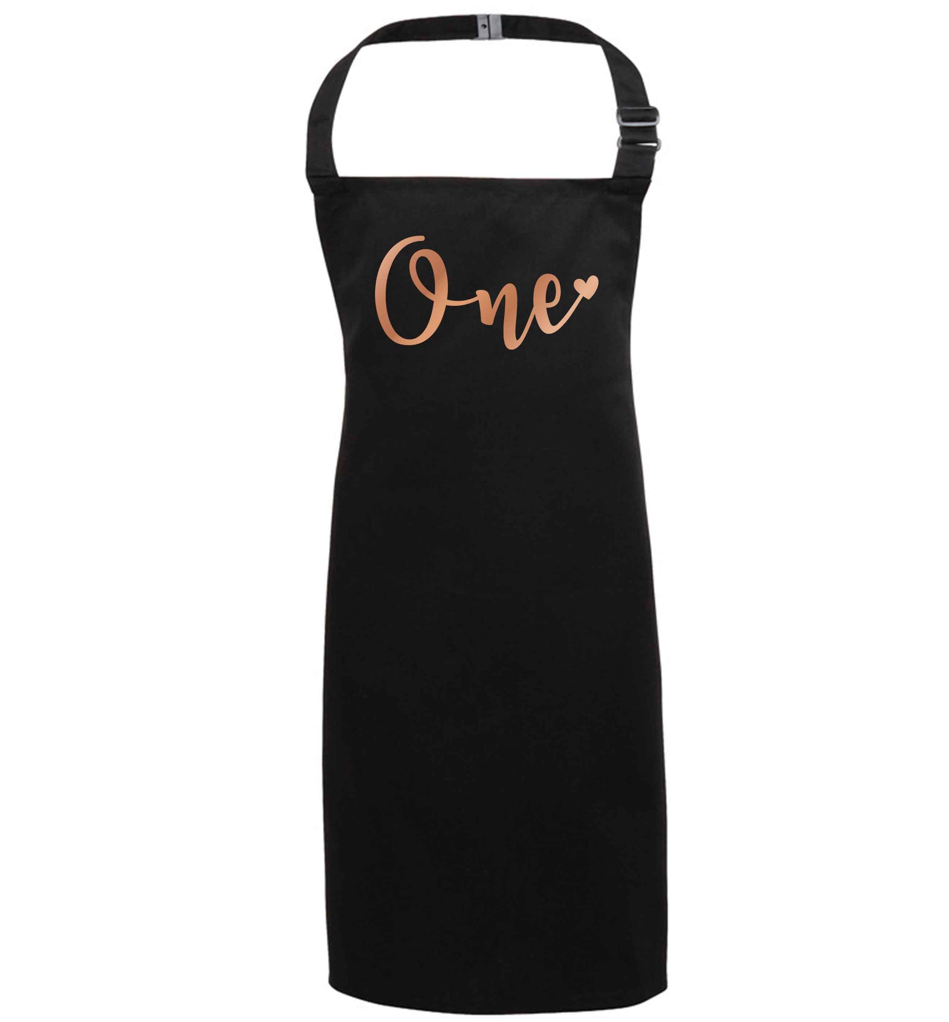 Rose Gold One black apron 7-10 years