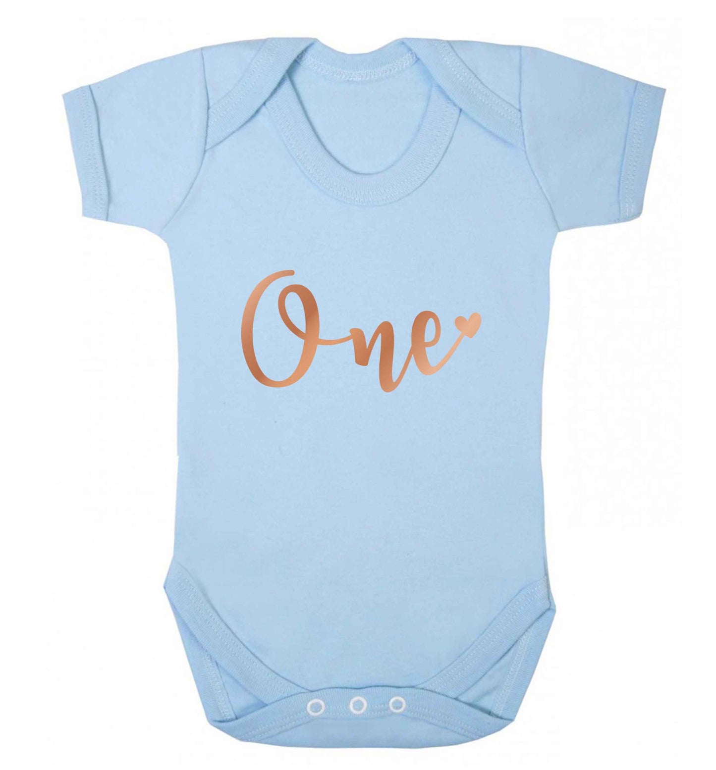 Rose Gold One baby vest pale blue 18-24 months