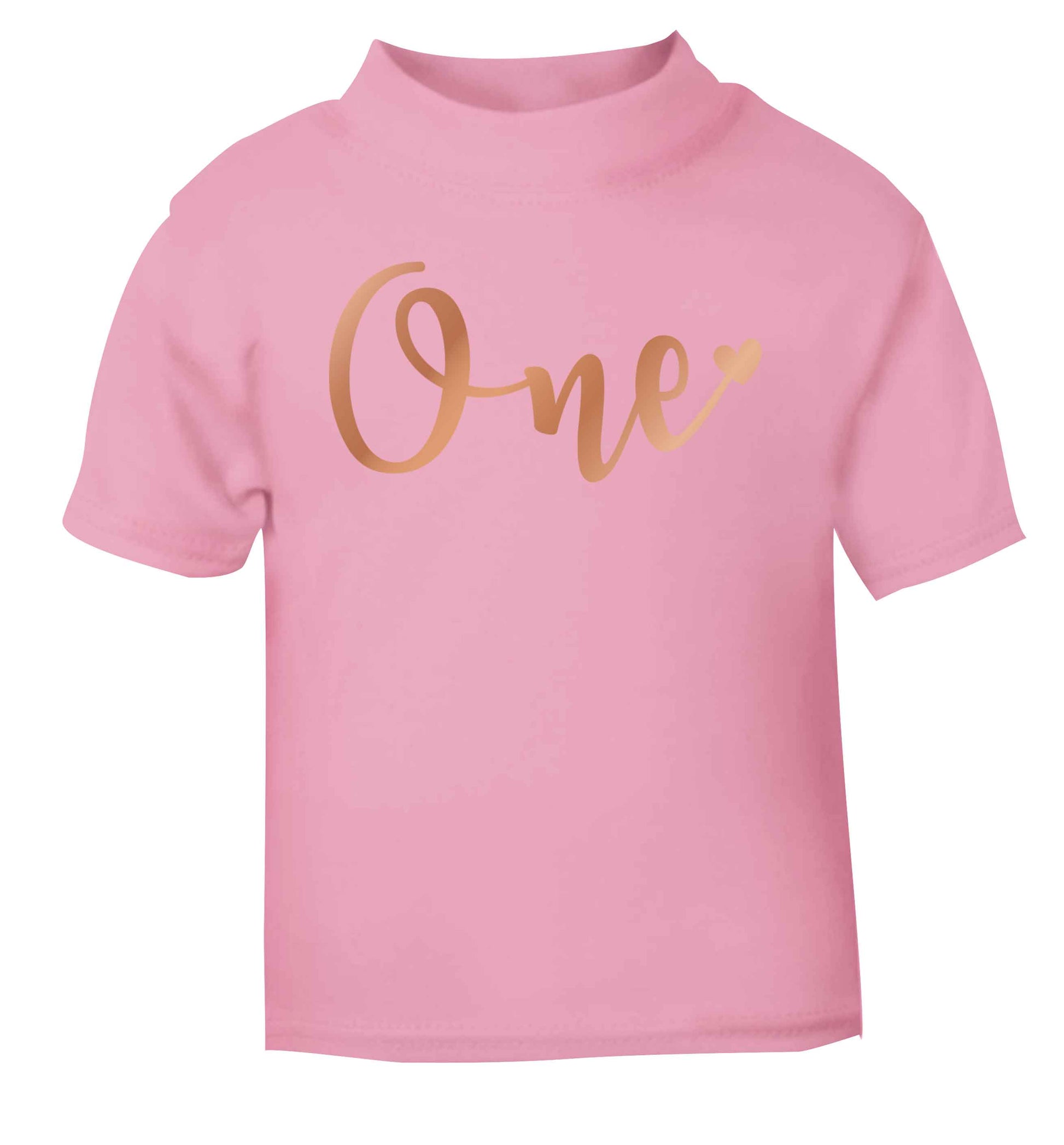 Rose Gold One light pink baby toddler Tshirt 2 Years