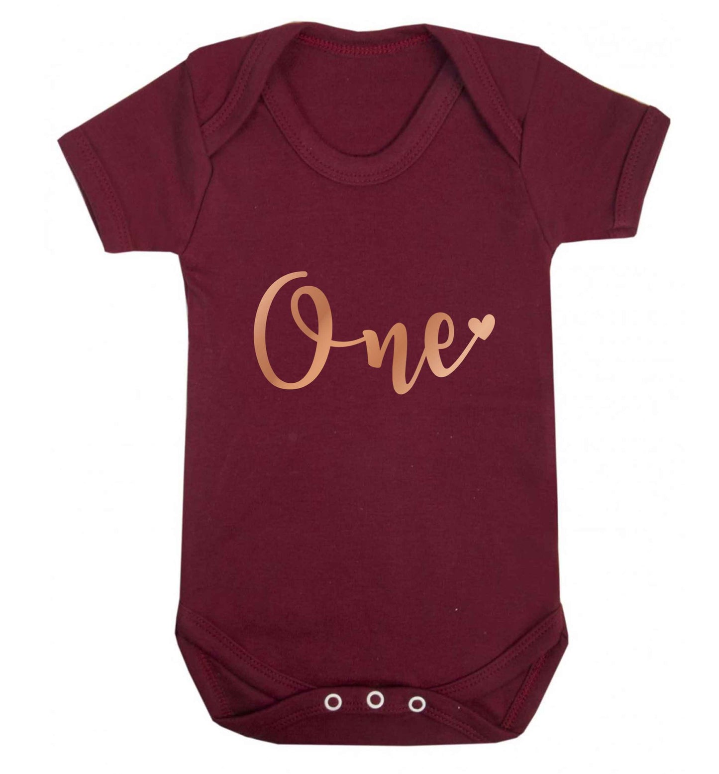 Rose Gold One baby vest maroon 18-24 months