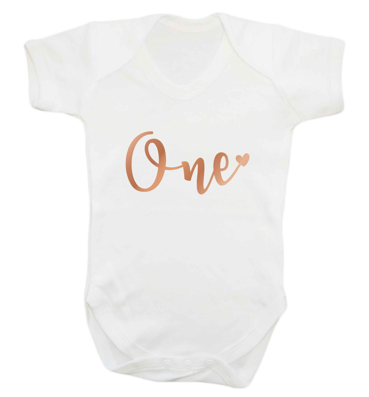 Rose Gold One baby vest white 18-24 months