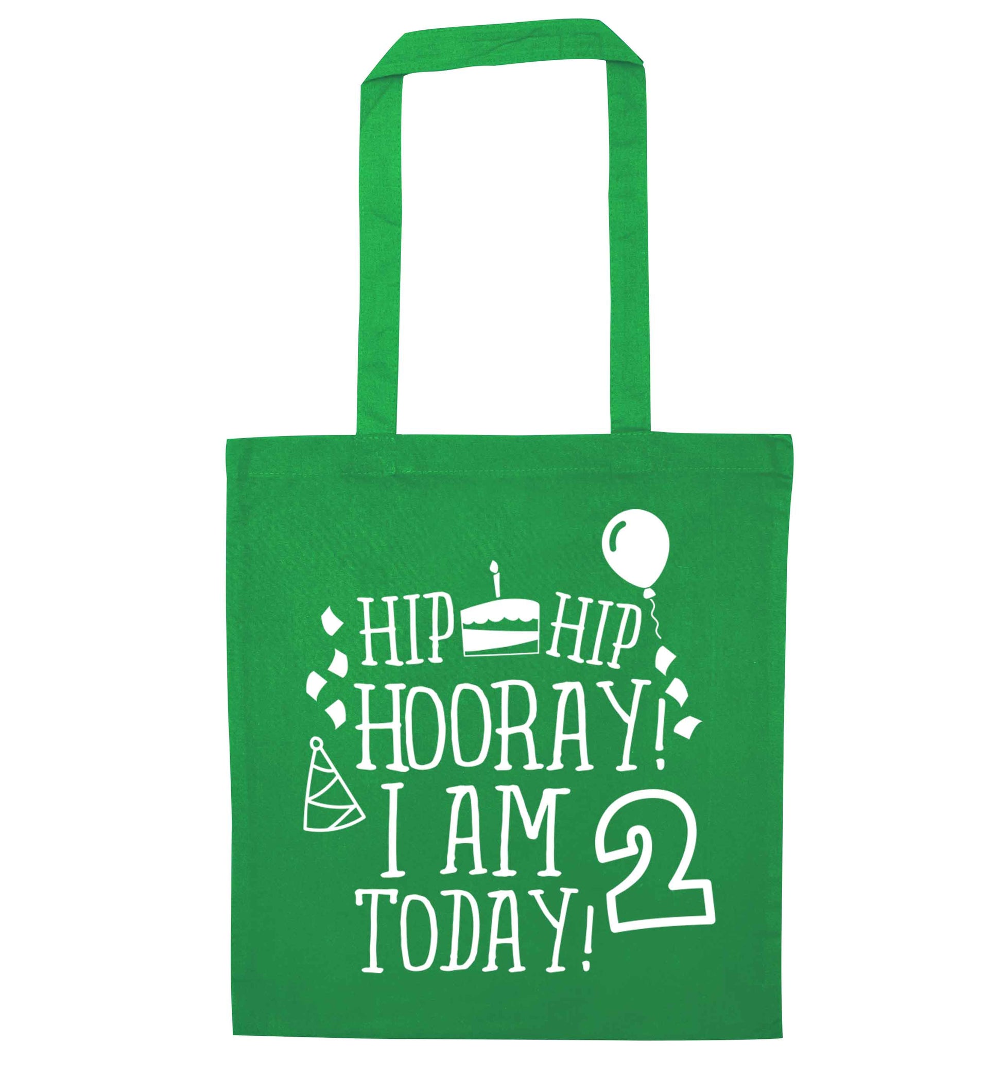 I'm 2 Today green tote bag