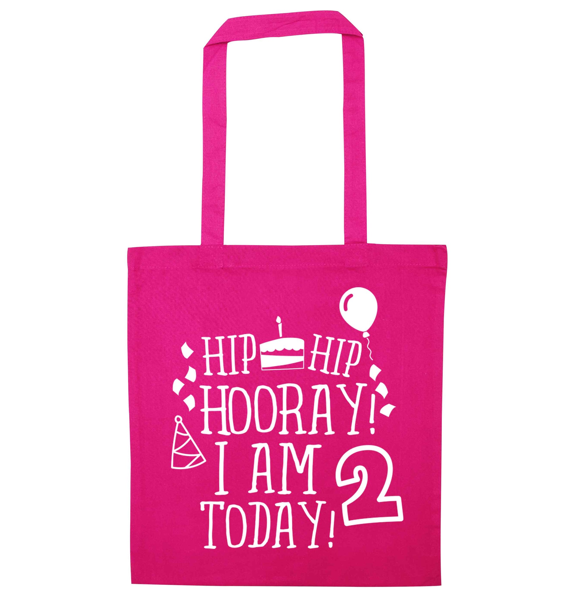 I'm 2 Today pink tote bag
