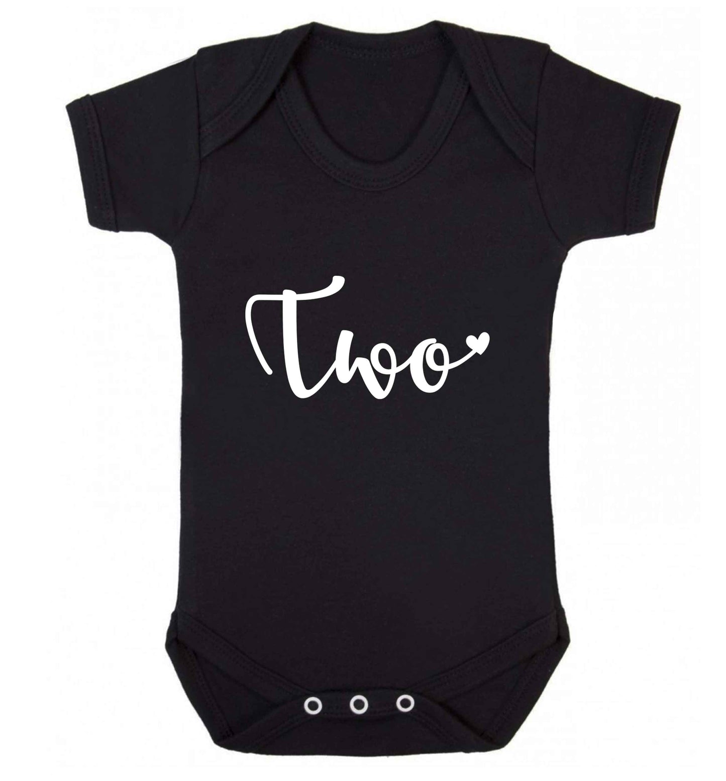 Two and Heart baby vest black 18-24 months