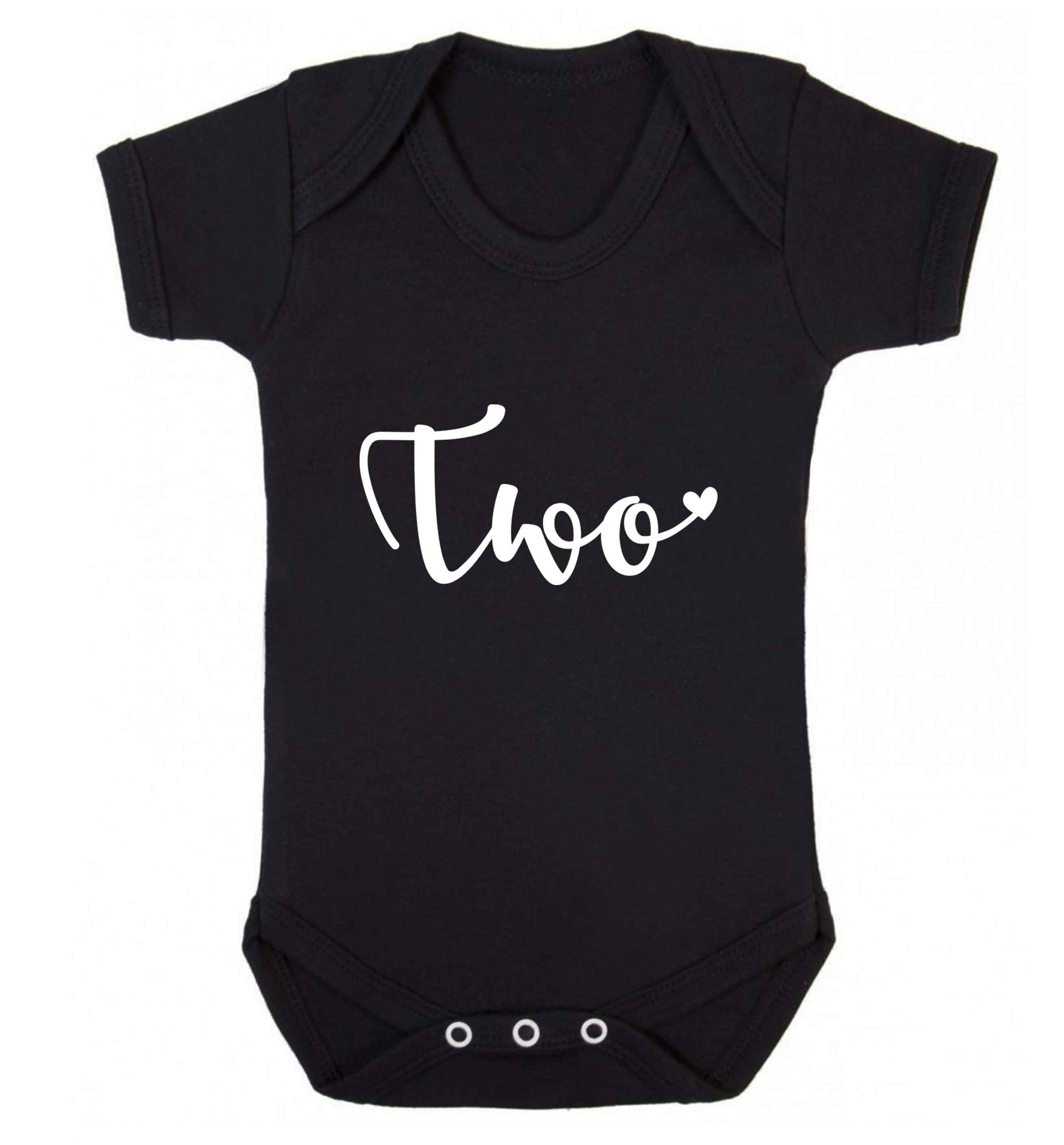 Two and Heart baby vest black 18-24 months