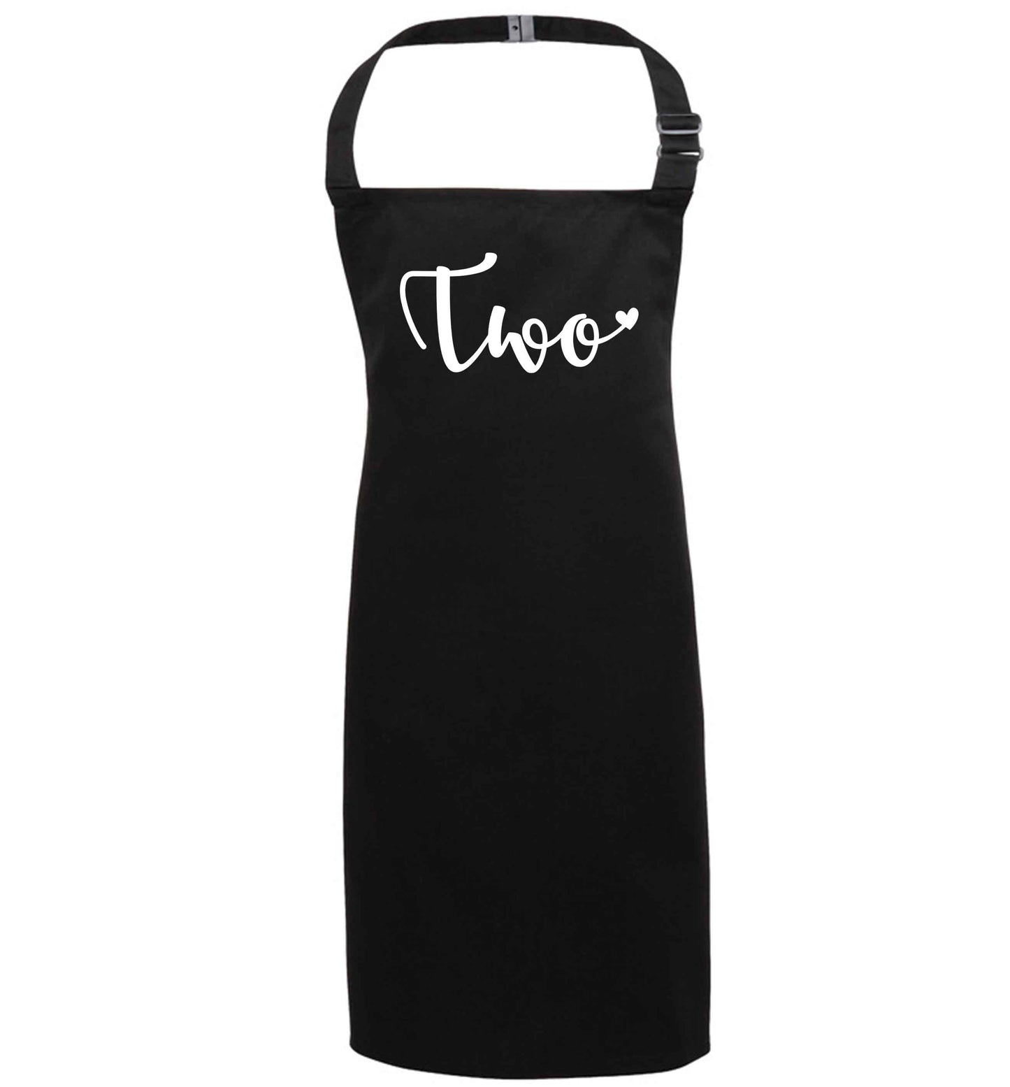 Two and Heart black apron 7-10 years