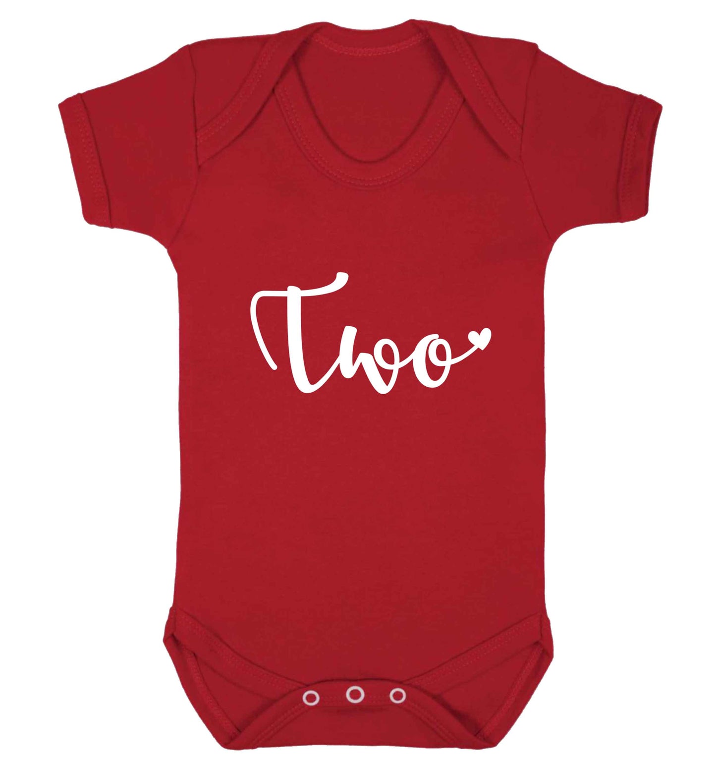 Two and Heart baby vest red 18-24 months