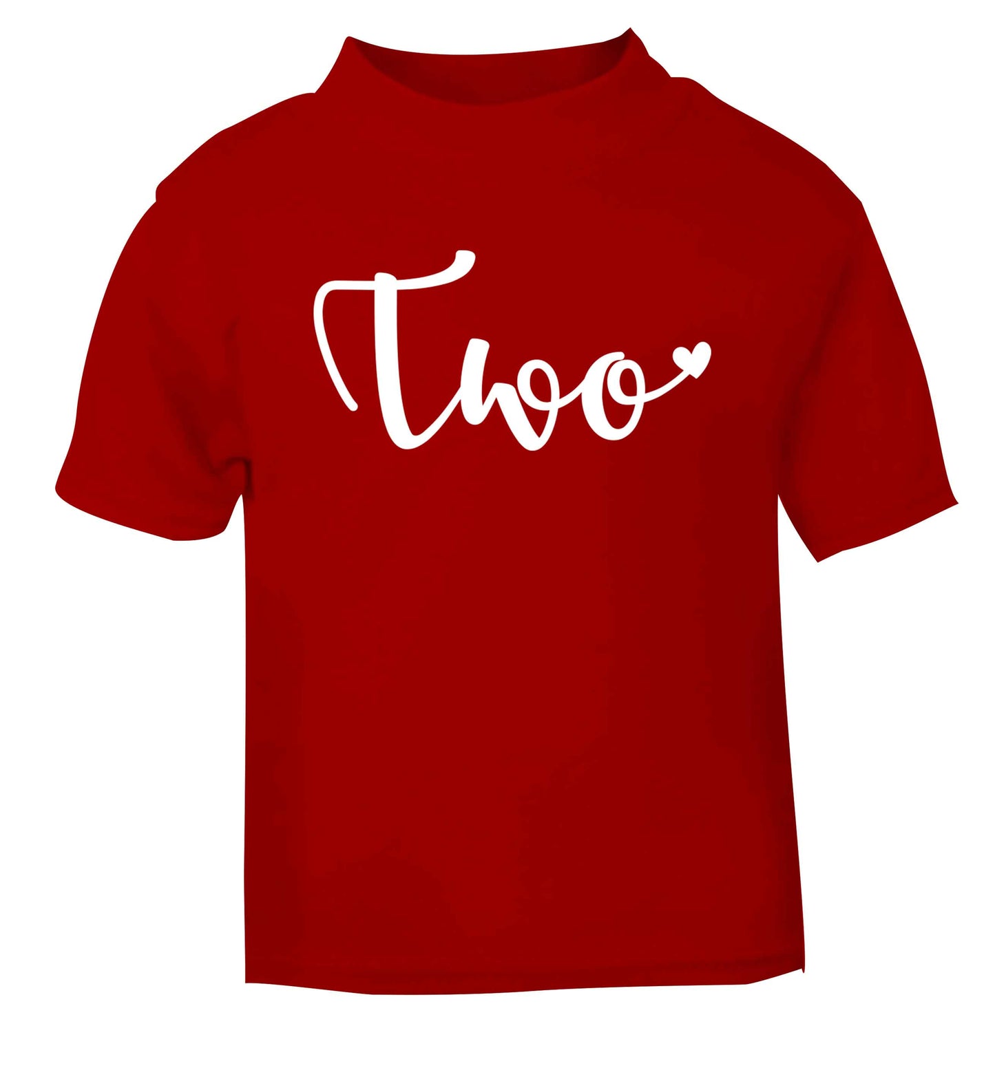 Two and Heart red baby toddler Tshirt 2 Years