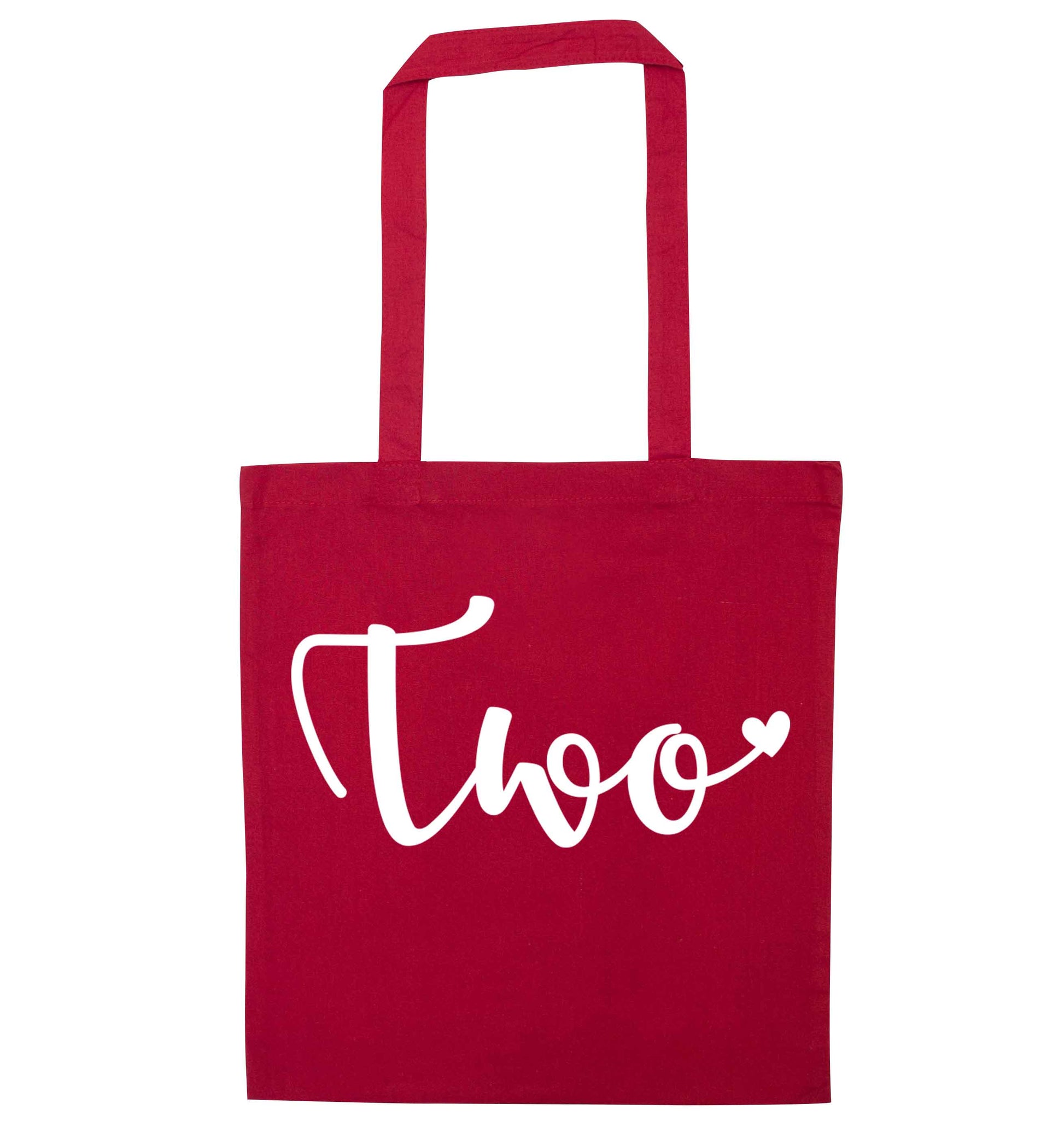 Two and Heart red tote bag