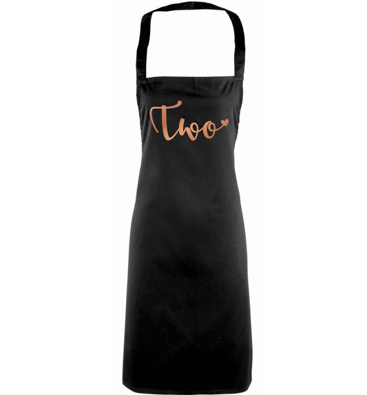 Two rose gold adults black apron