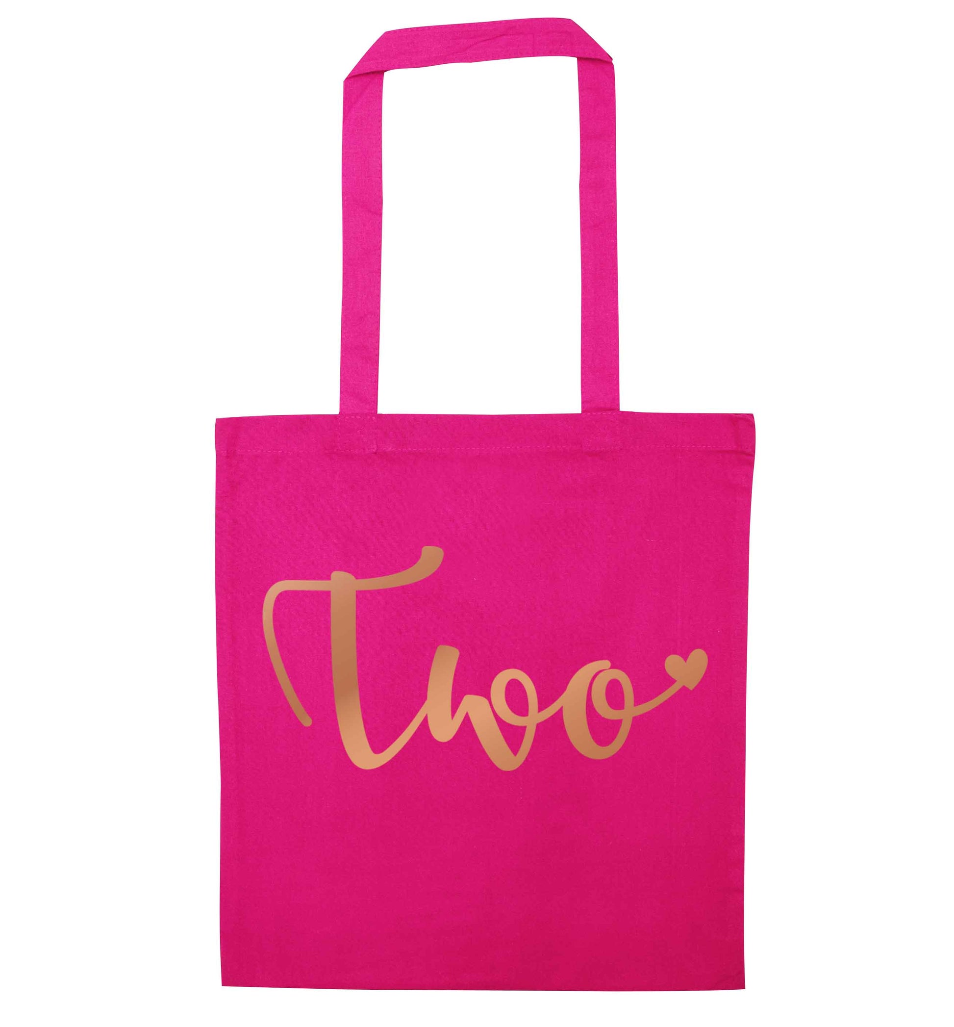 Two rose gold pink tote bag