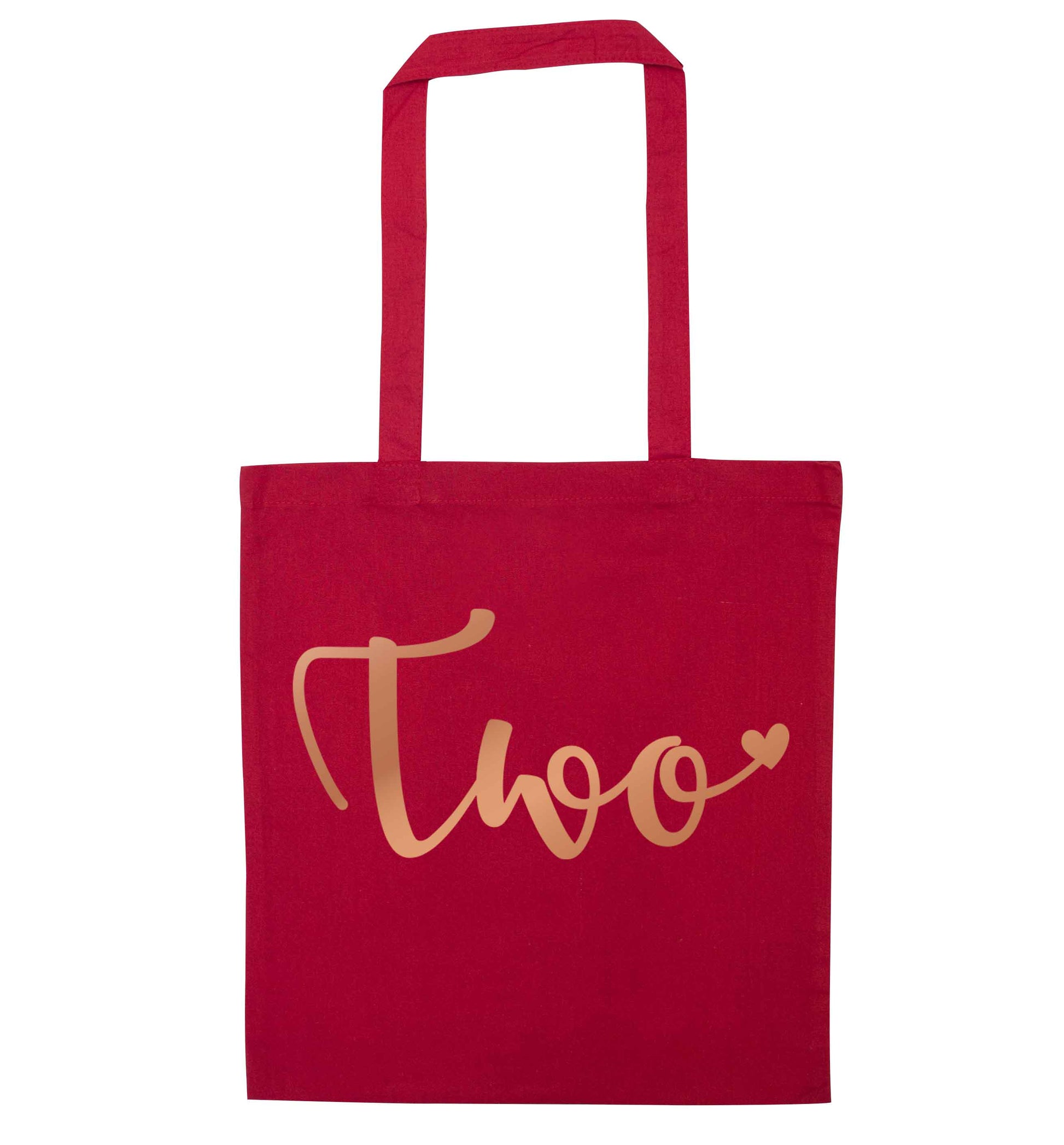 Two rose gold red tote bag