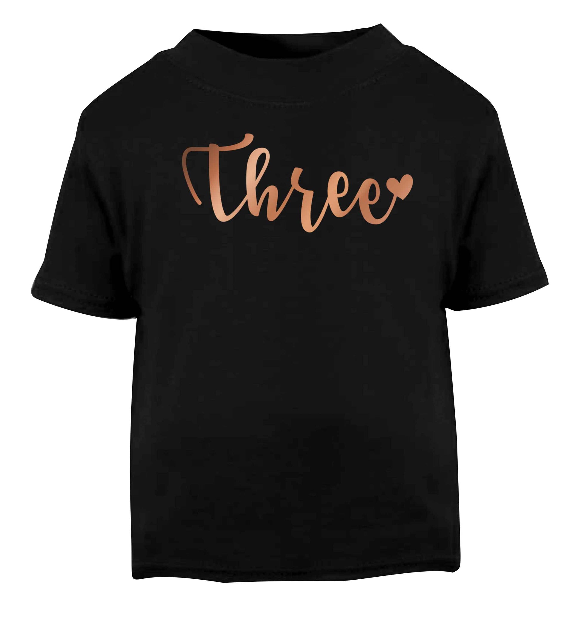 Three rose gold Black baby toddler Tshirt 2 years
