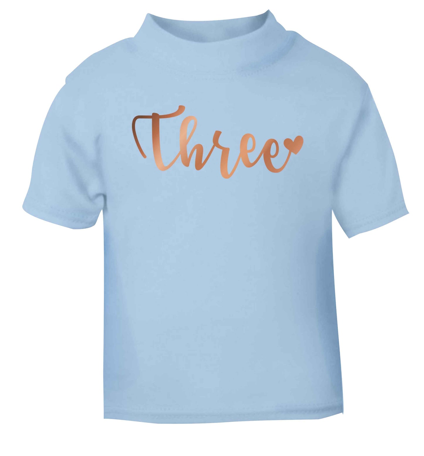 Three rose gold light blue baby toddler Tshirt 2 Years