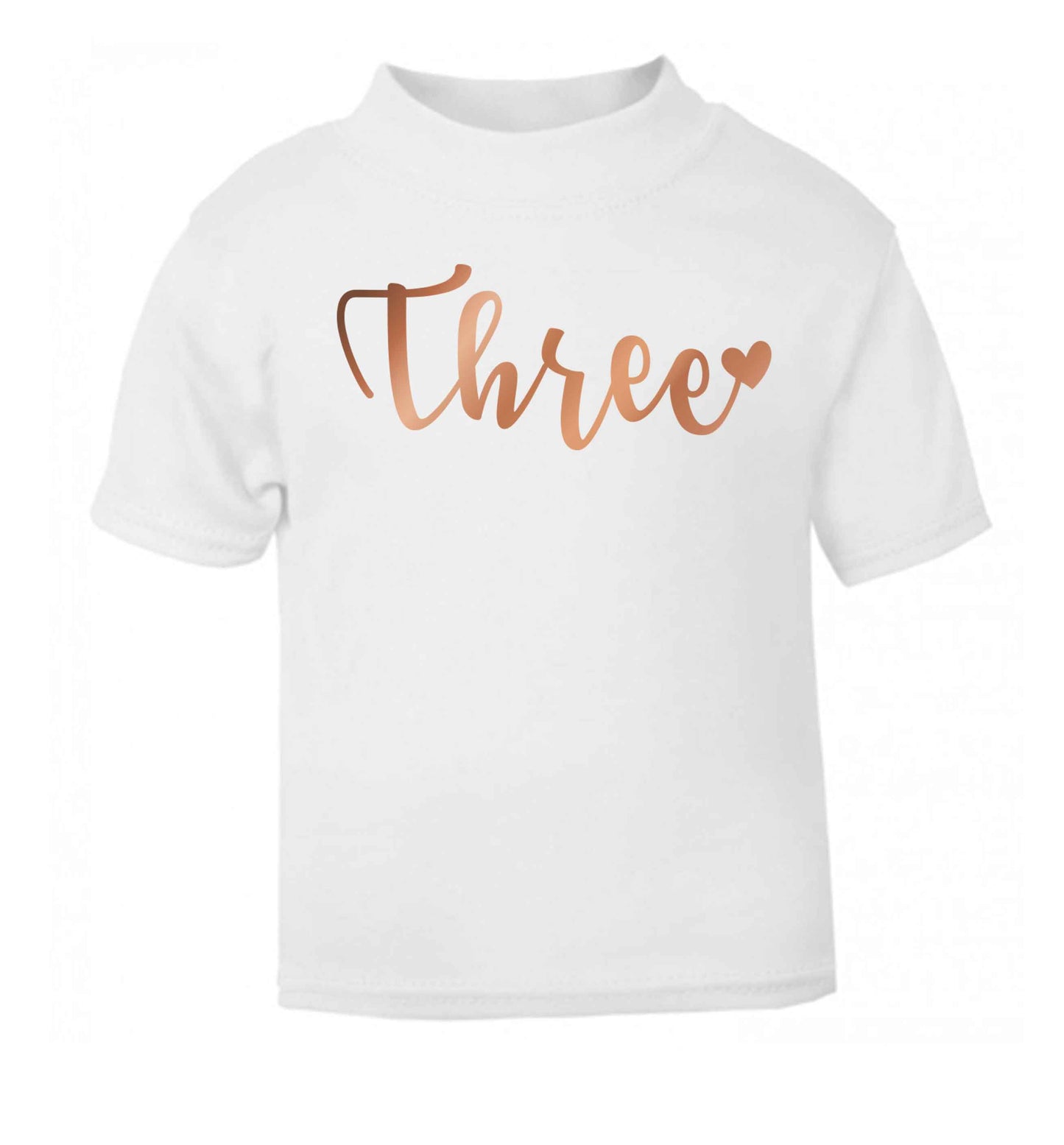 Three rose gold white baby toddler Tshirt 2 Years