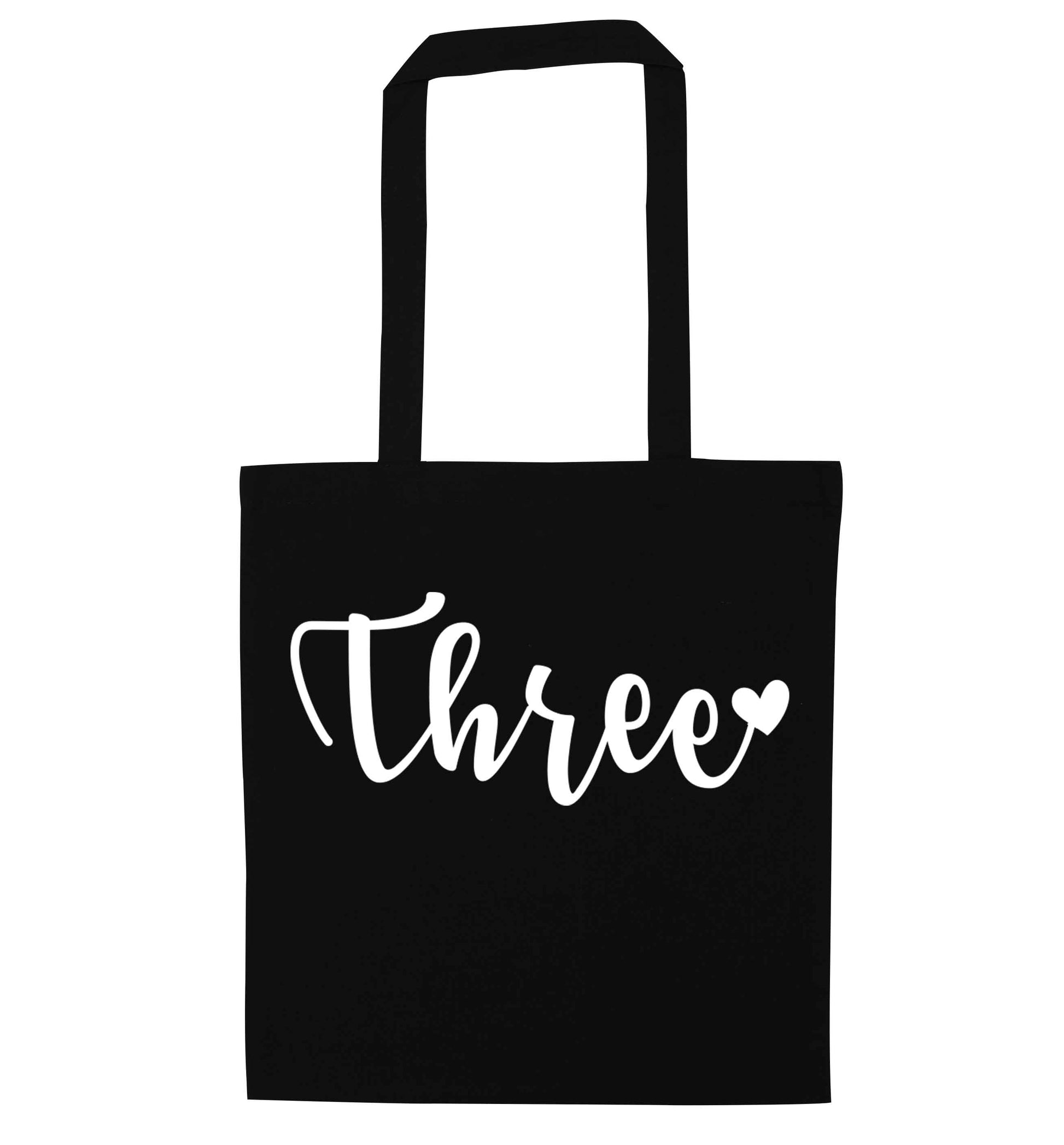 Two and Heart black tote bag