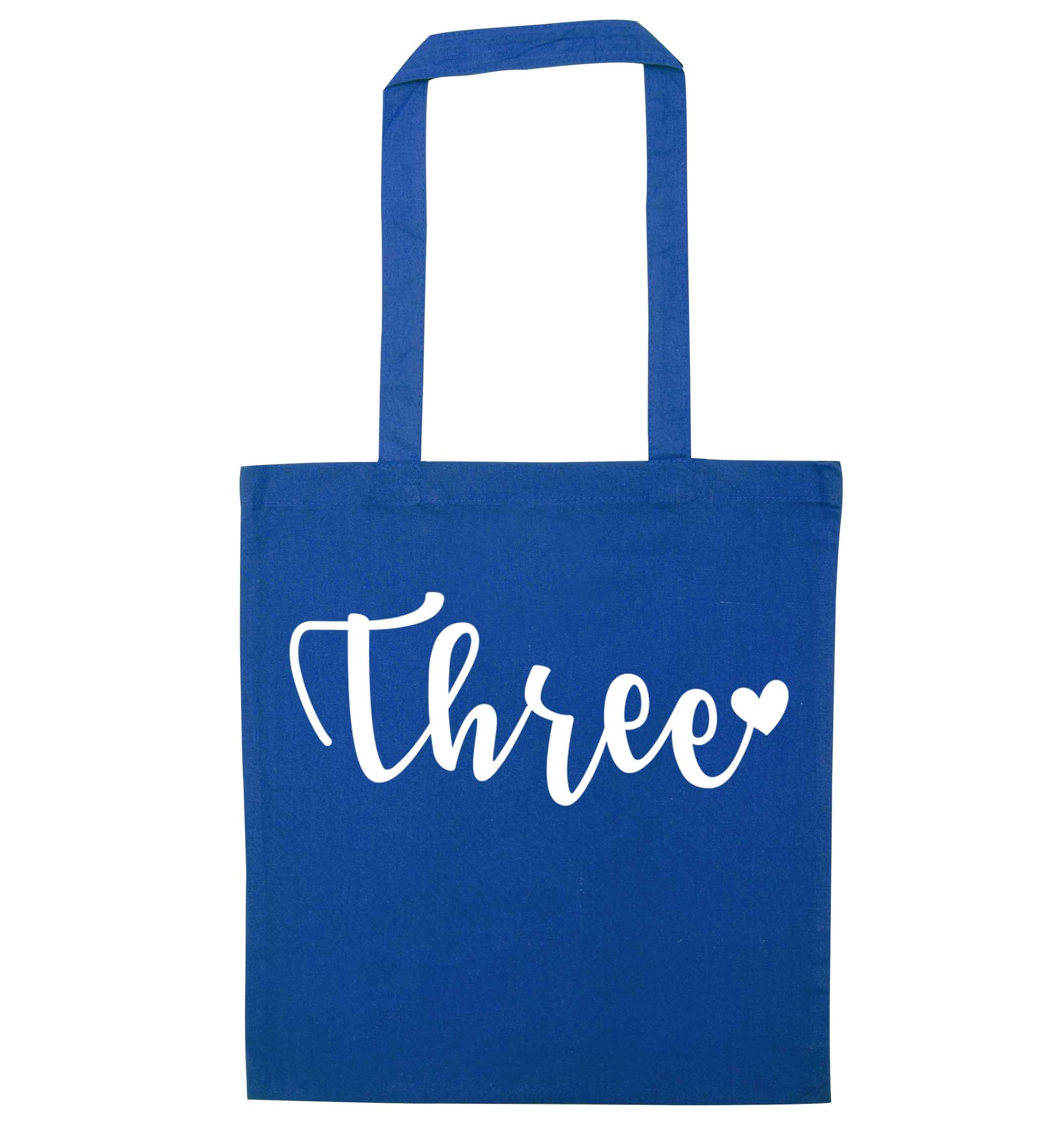Two and Heart blue tote bag