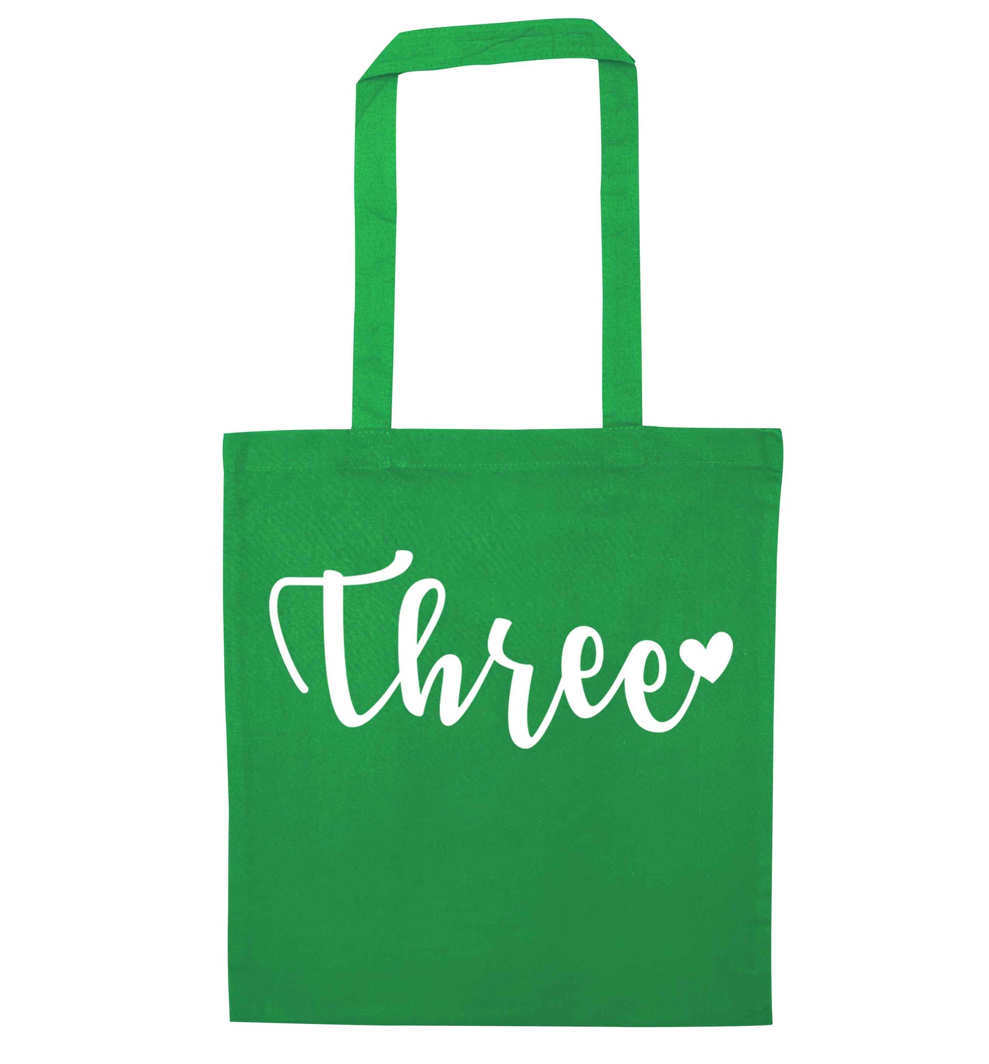 Two and Heart green tote bag