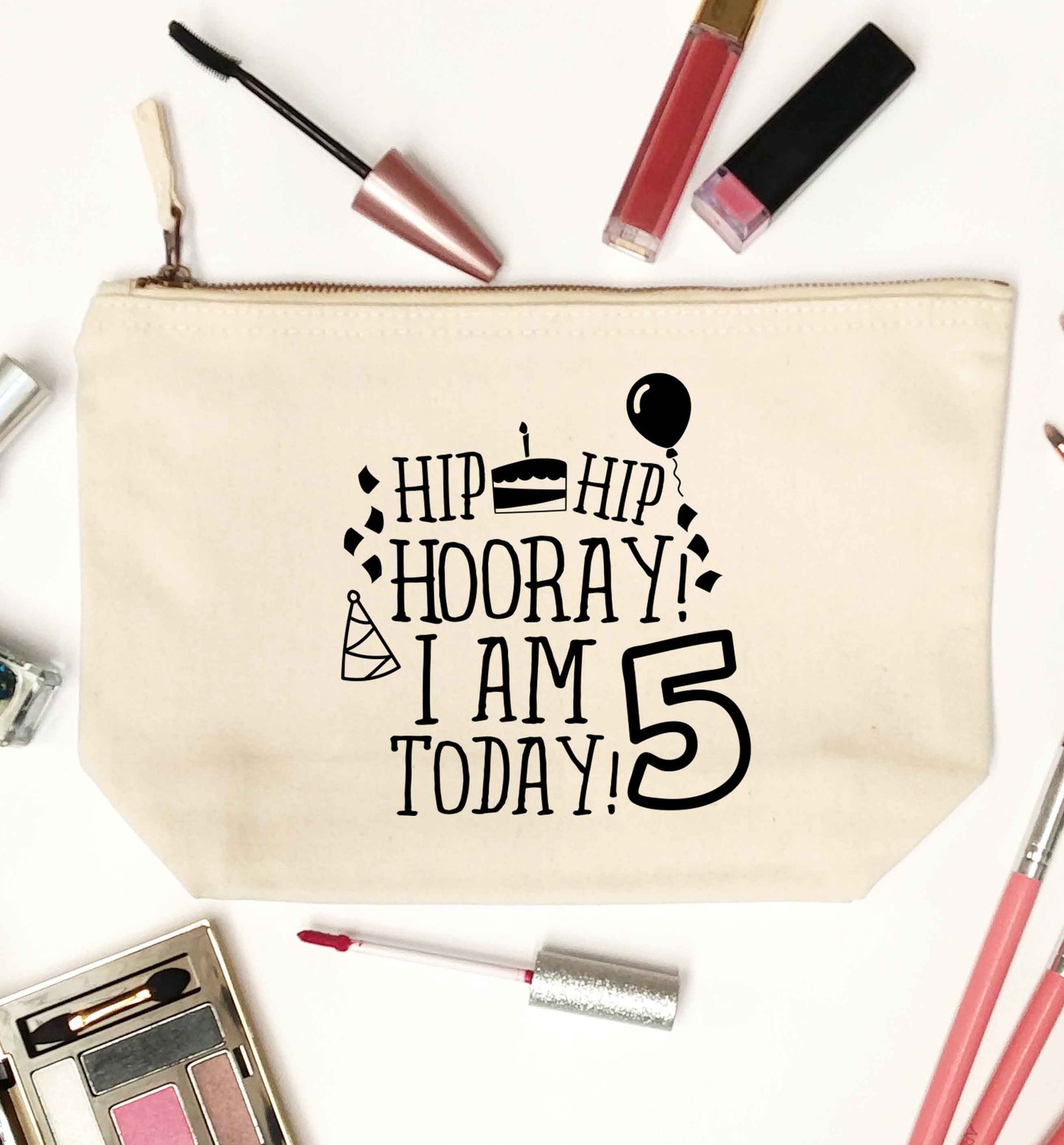 Hip hip hooray I am five today! natural makeup bag
