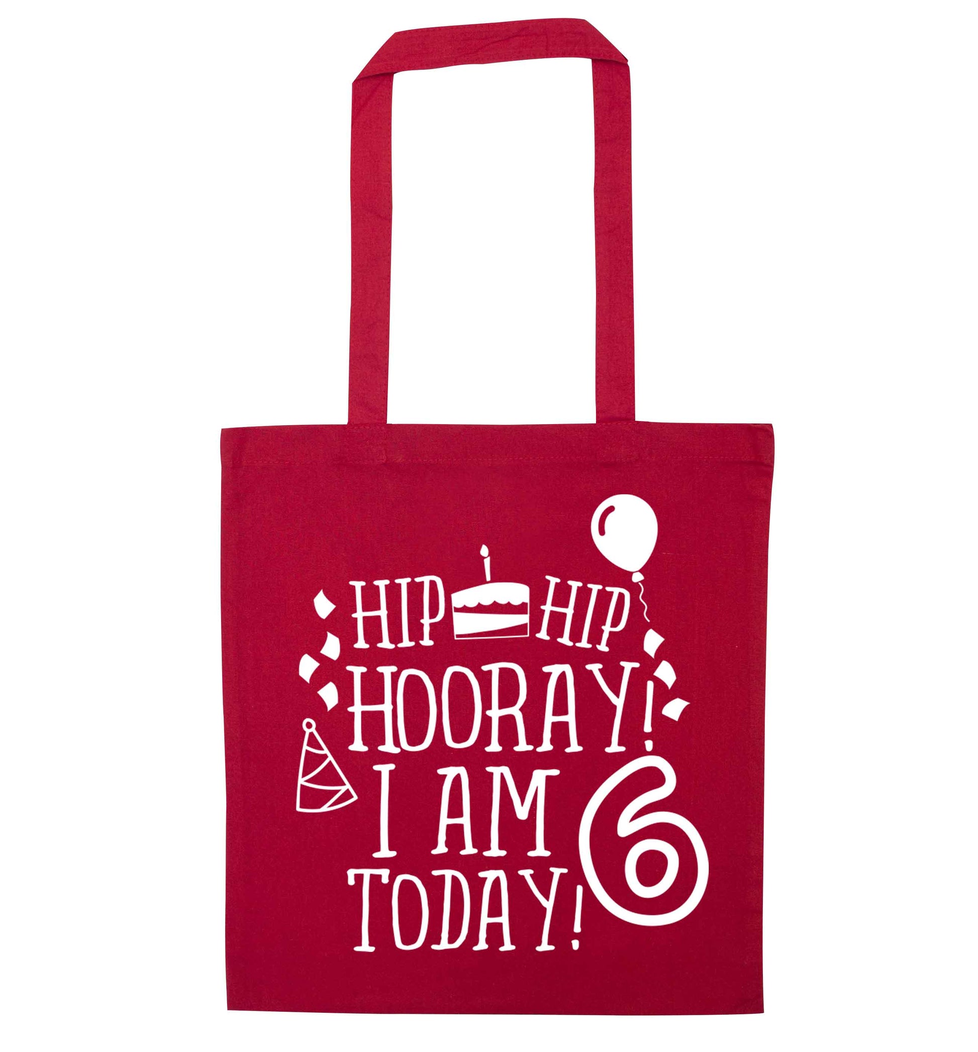 Hip hip hooray I am six today! red tote bag