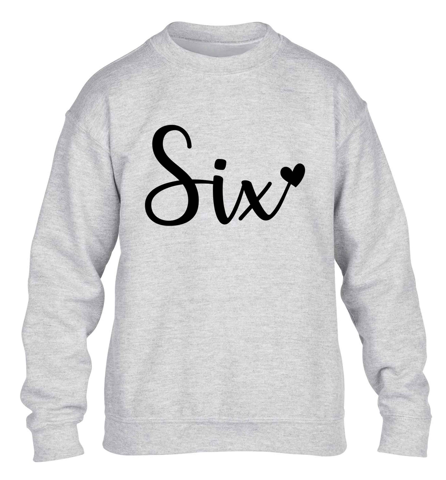 Six and heart! children's grey sweater 12-13 Years