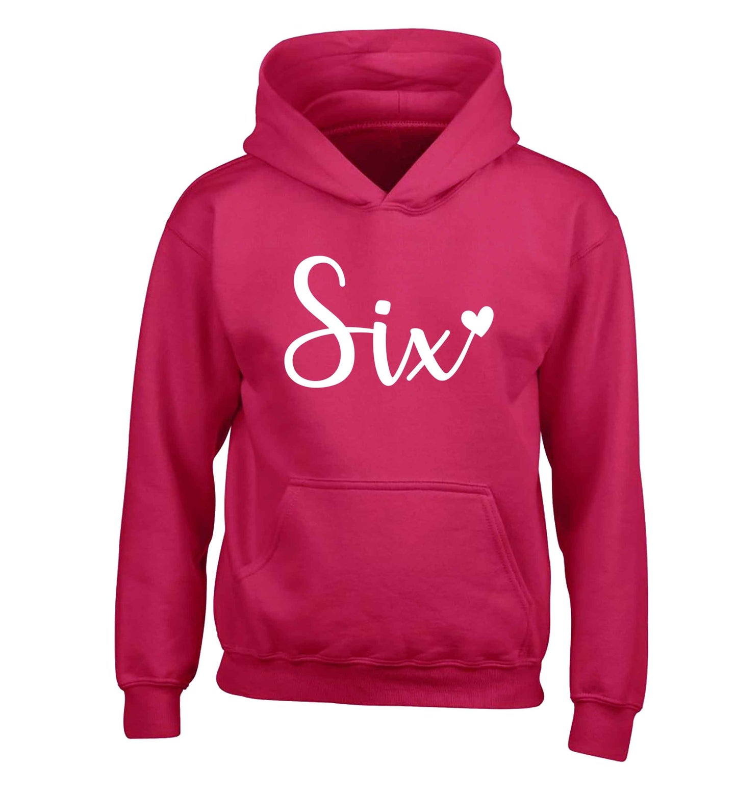 Six and heart! children's pink hoodie 12-13 Years
