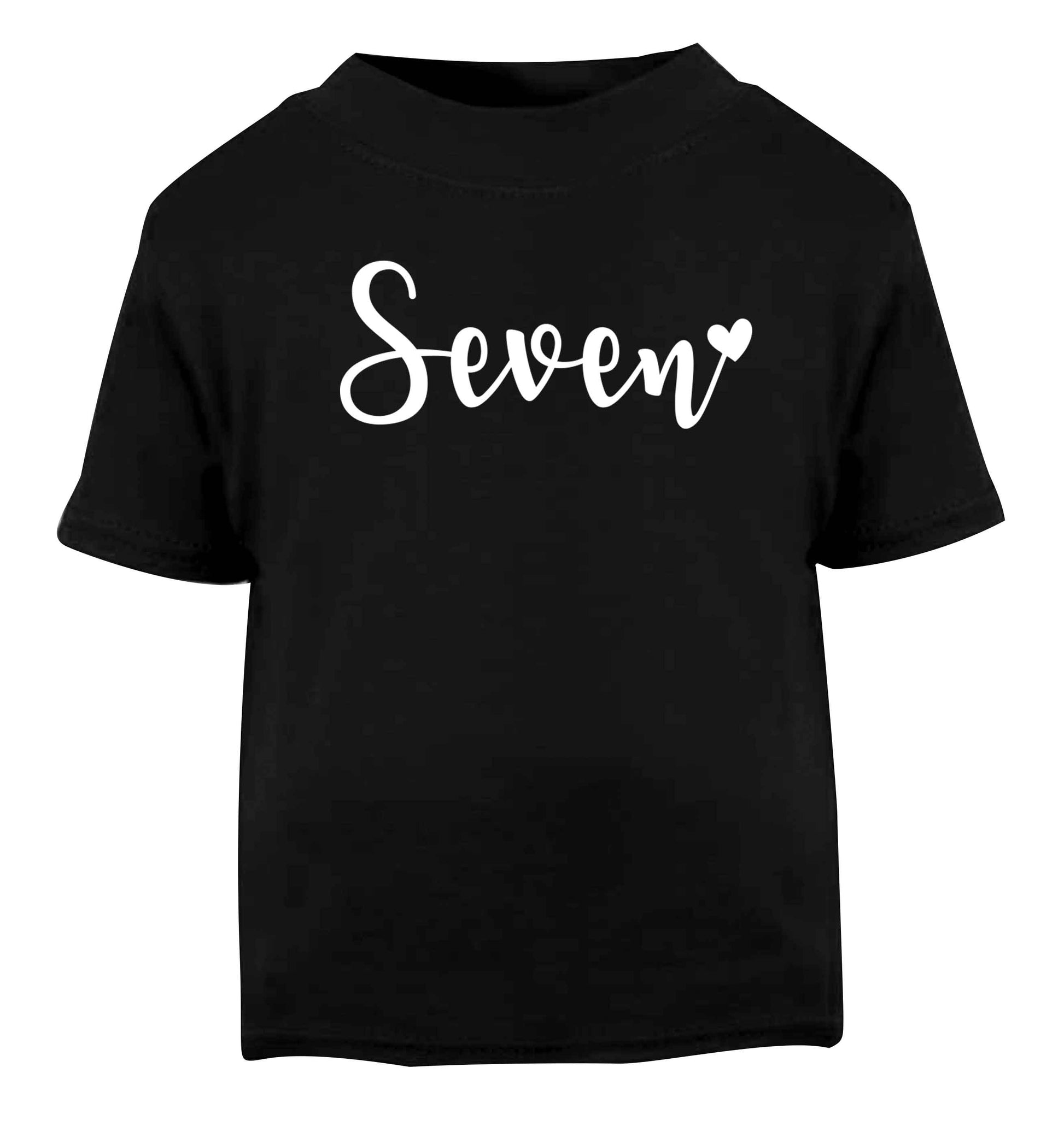 Seven and heart Black baby toddler Tshirt 2 years