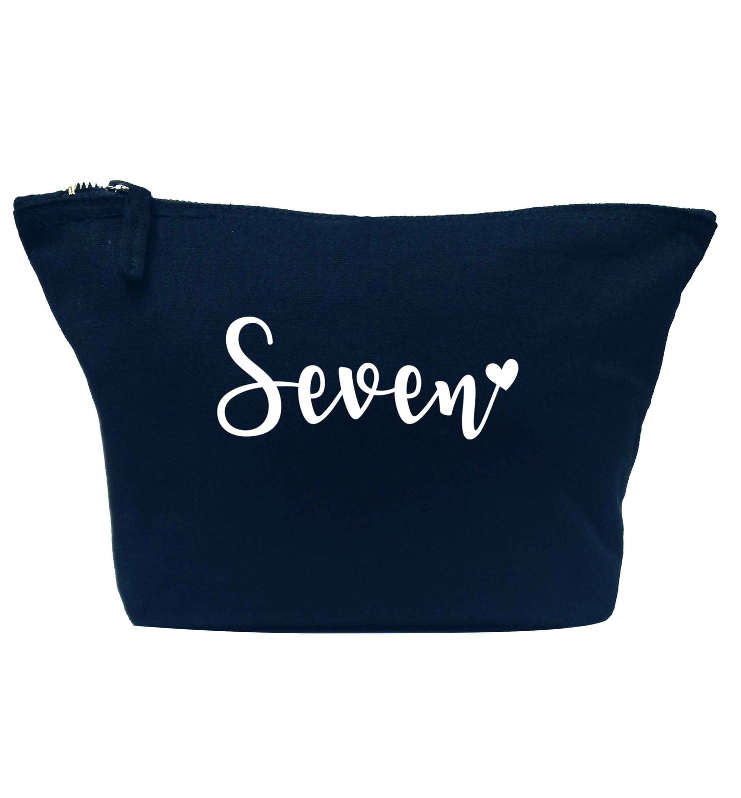 Seven and heart navy makeup bag