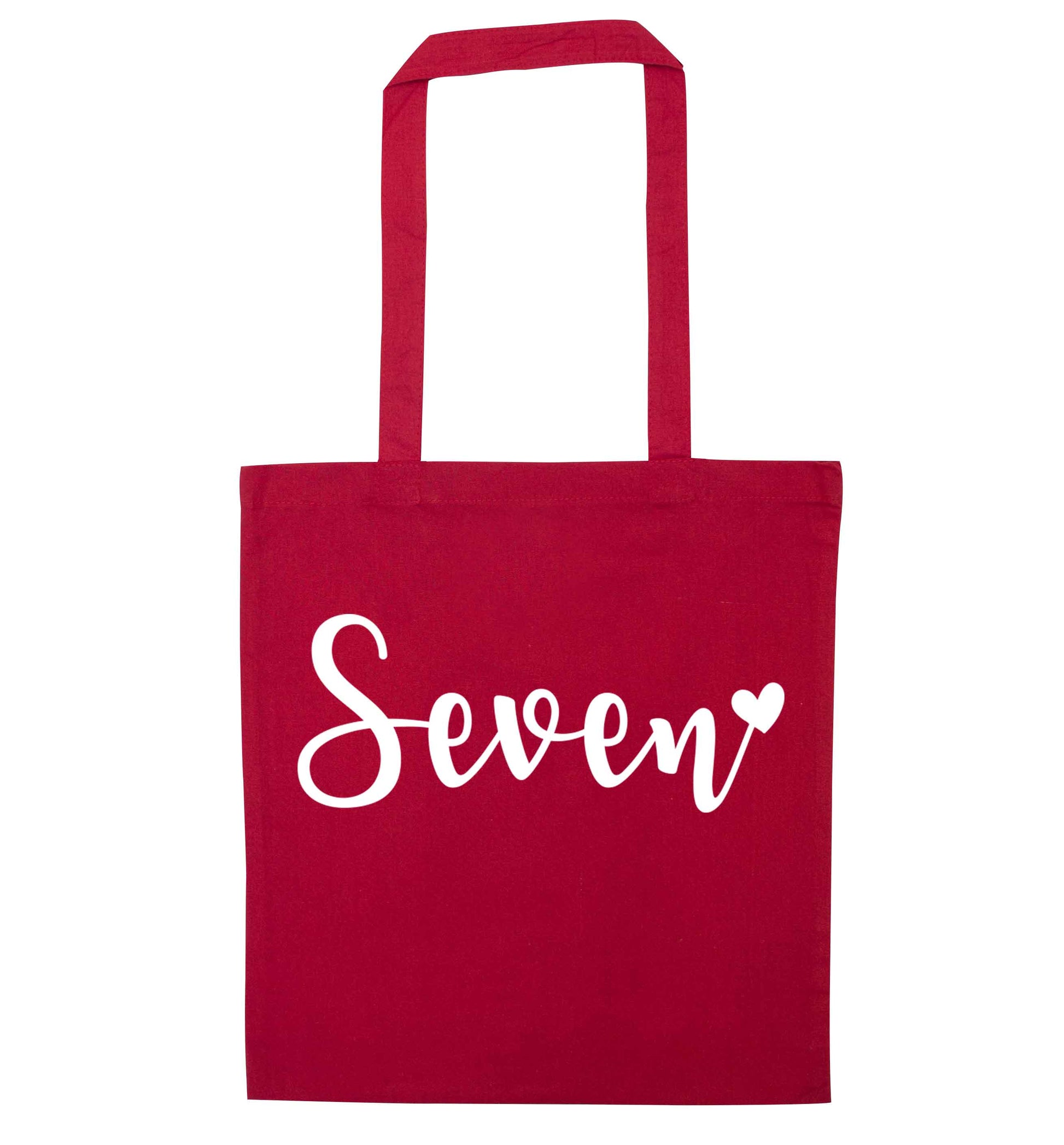 Seven and heart red tote bag