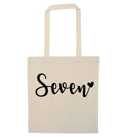 Seven and heart natural tote bag