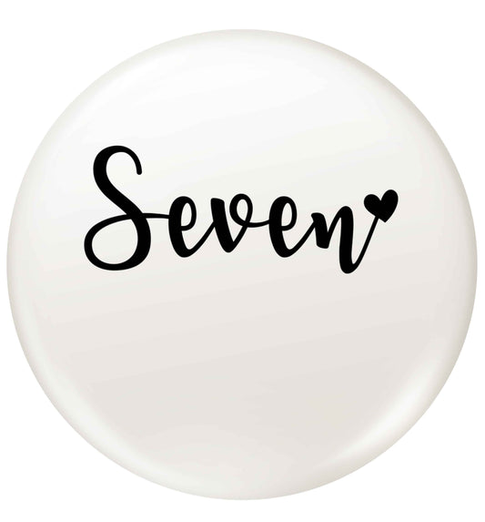Seven and heart small 25mm Pin badge