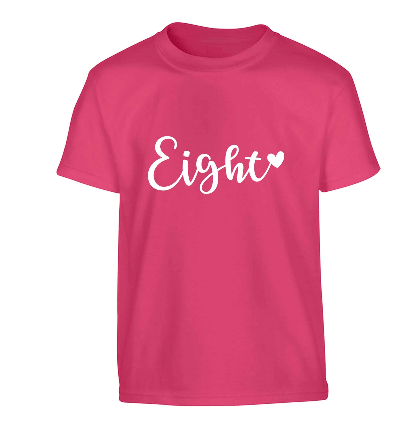 Eight and heart Children's pink Tshirt 12-13 Years