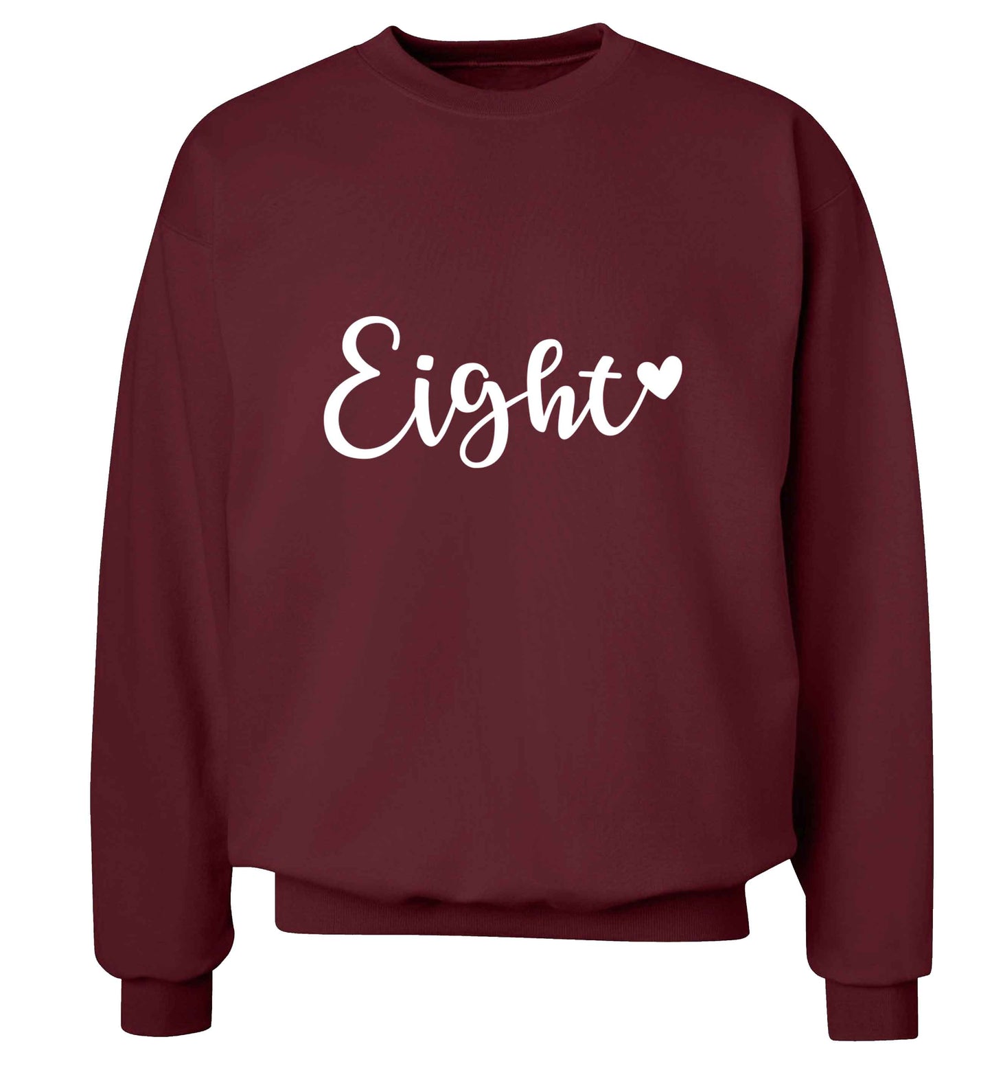 Eight and heart adult's unisex maroon sweater 2XL
