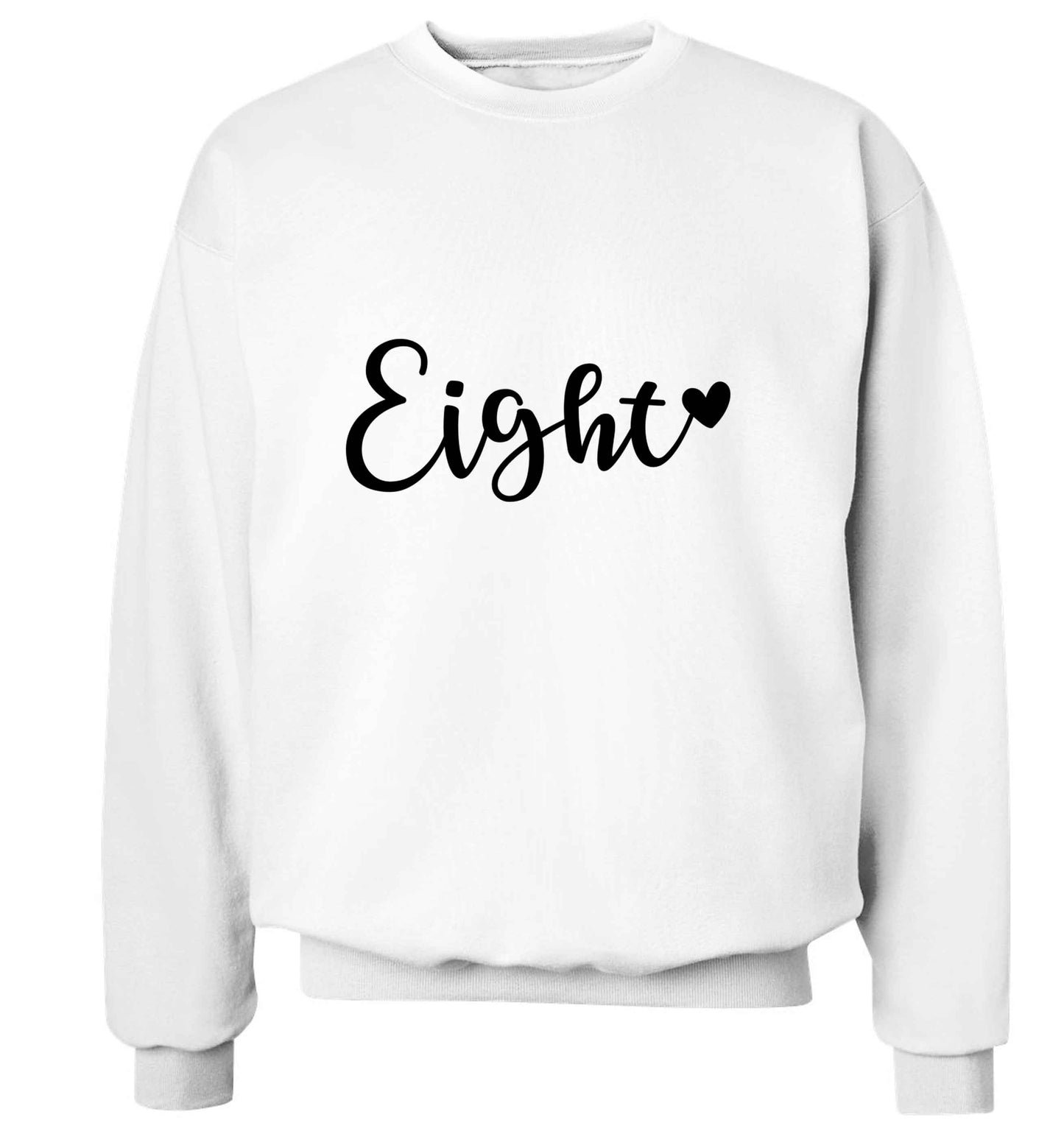 Eight and heart adult's unisex white sweater 2XL