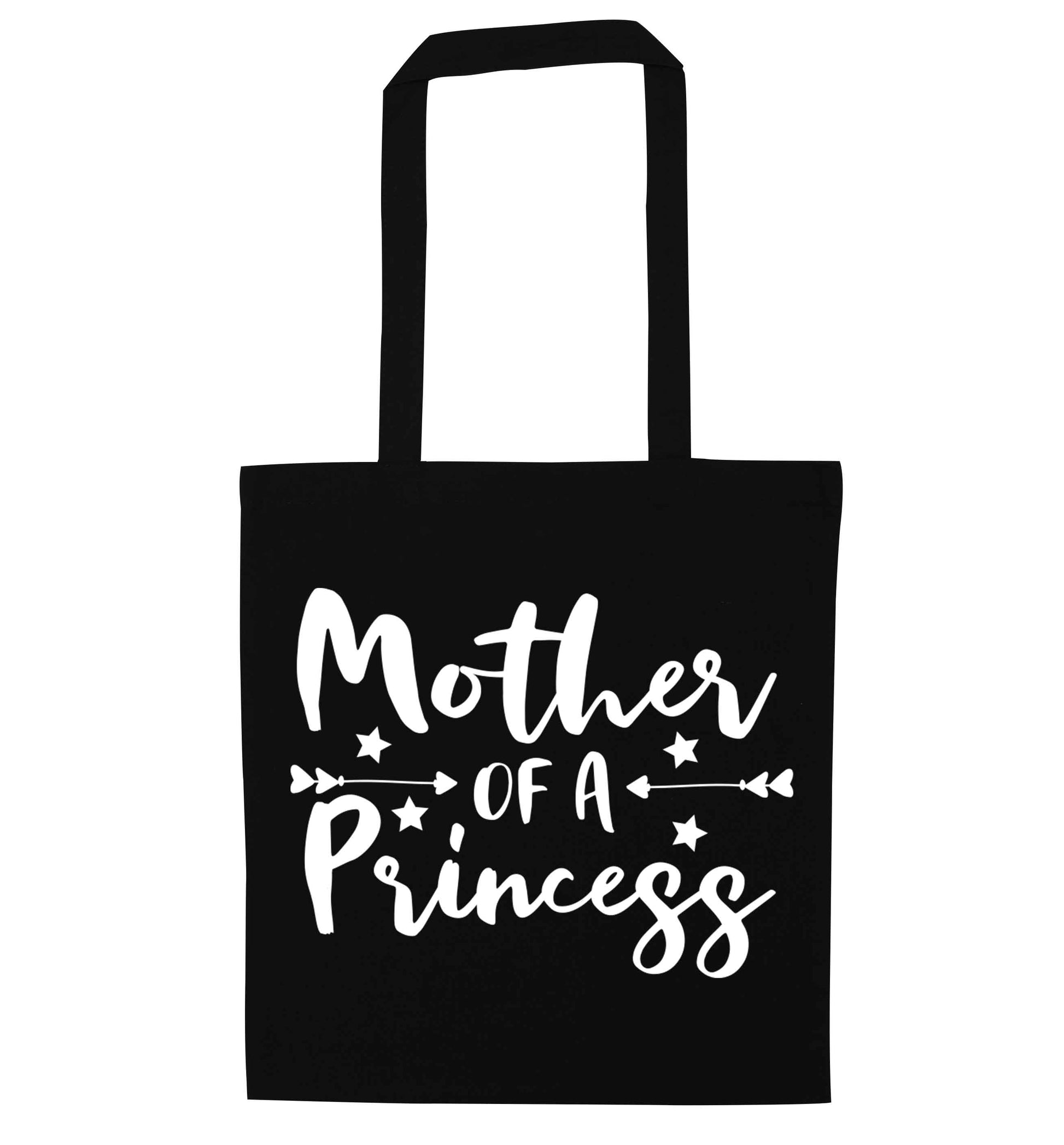 Mother of a princess black tote bag