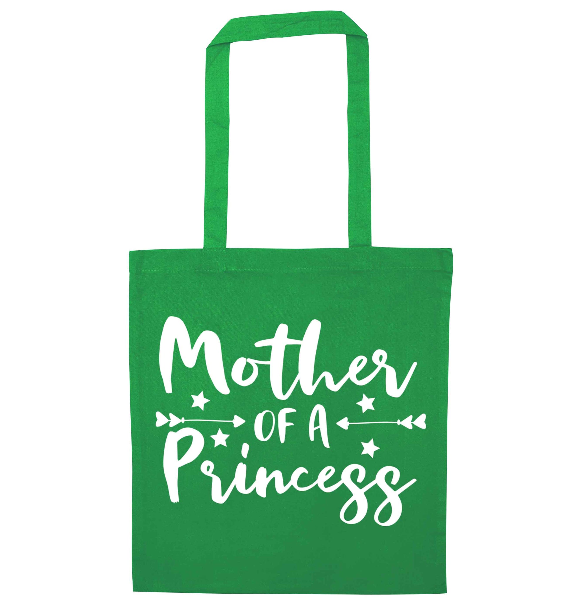 Mother of a princess green tote bag
