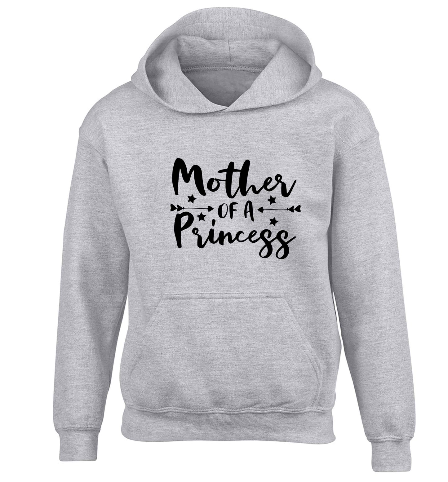 Mother of a princess children's grey hoodie 12-13 Years