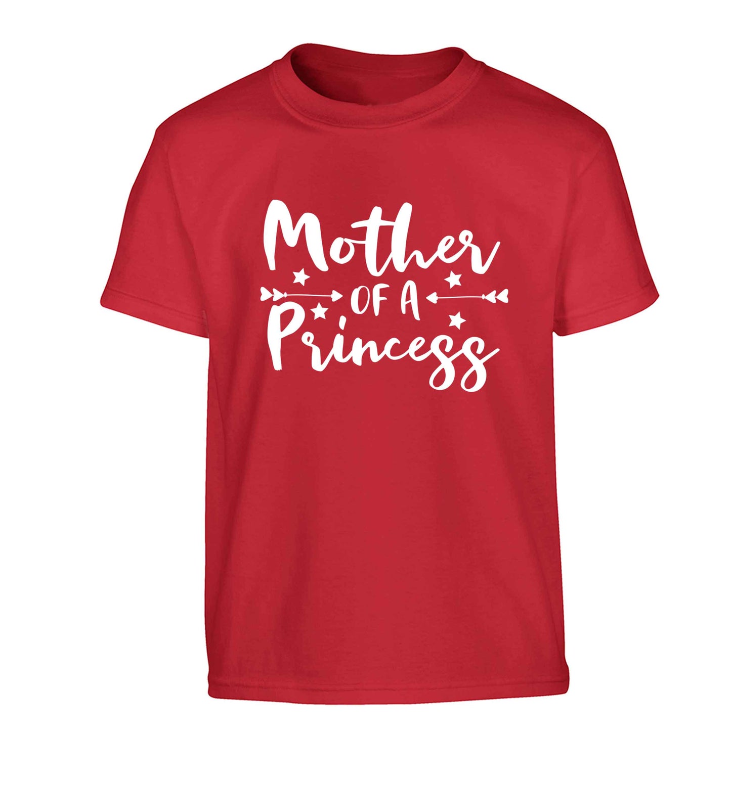 Mother of a princess Children's red Tshirt 12-13 Years