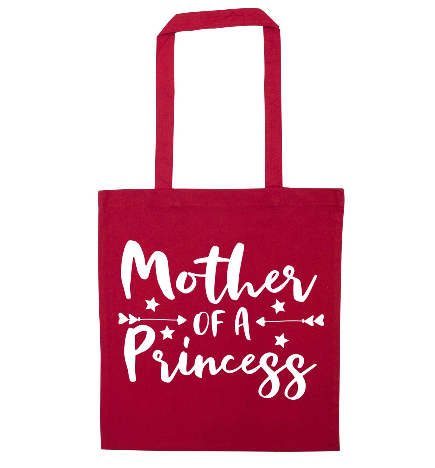 Mother of a princess red tote bag