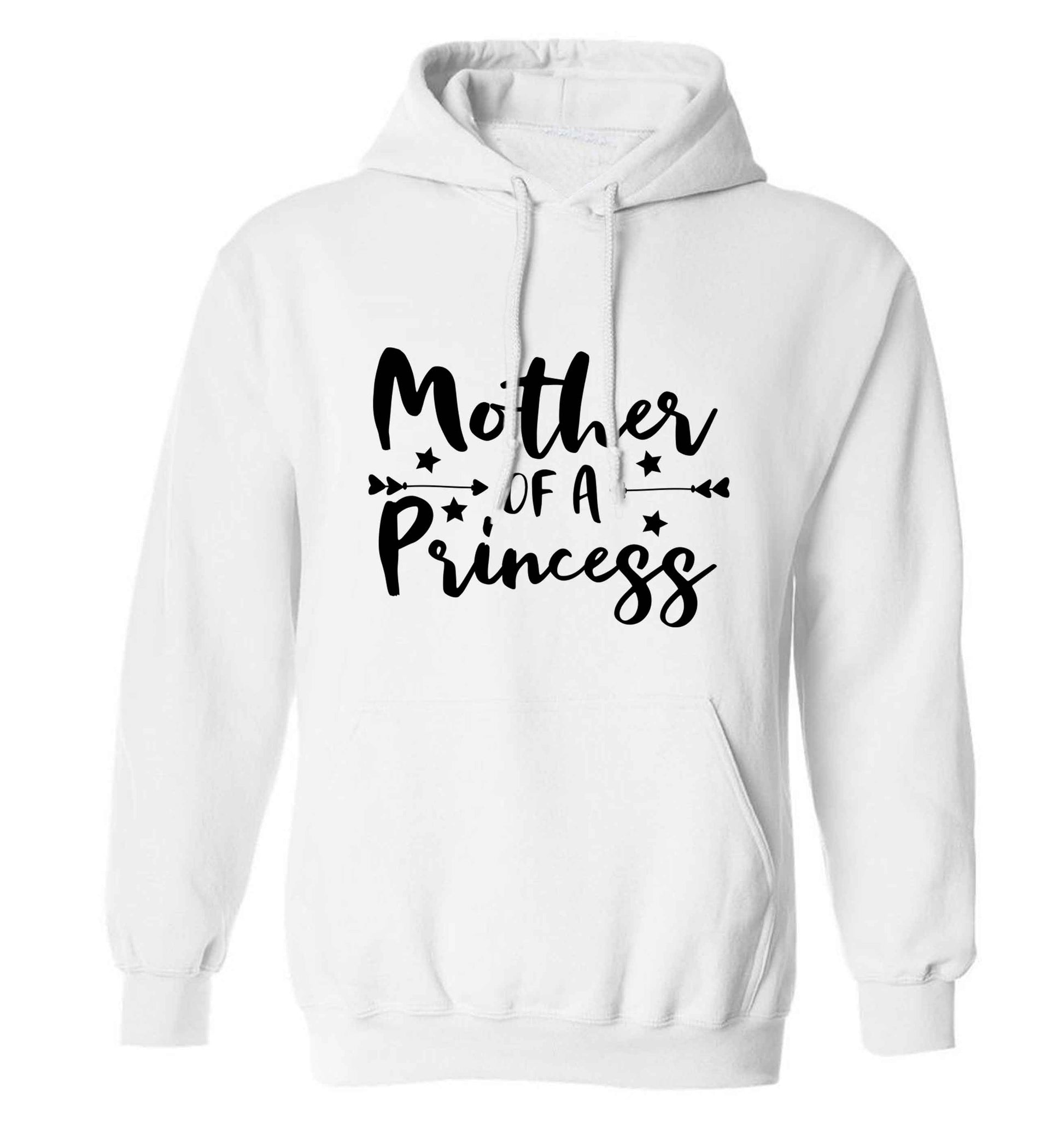 Mother of a princess adults unisex white hoodie 2XL